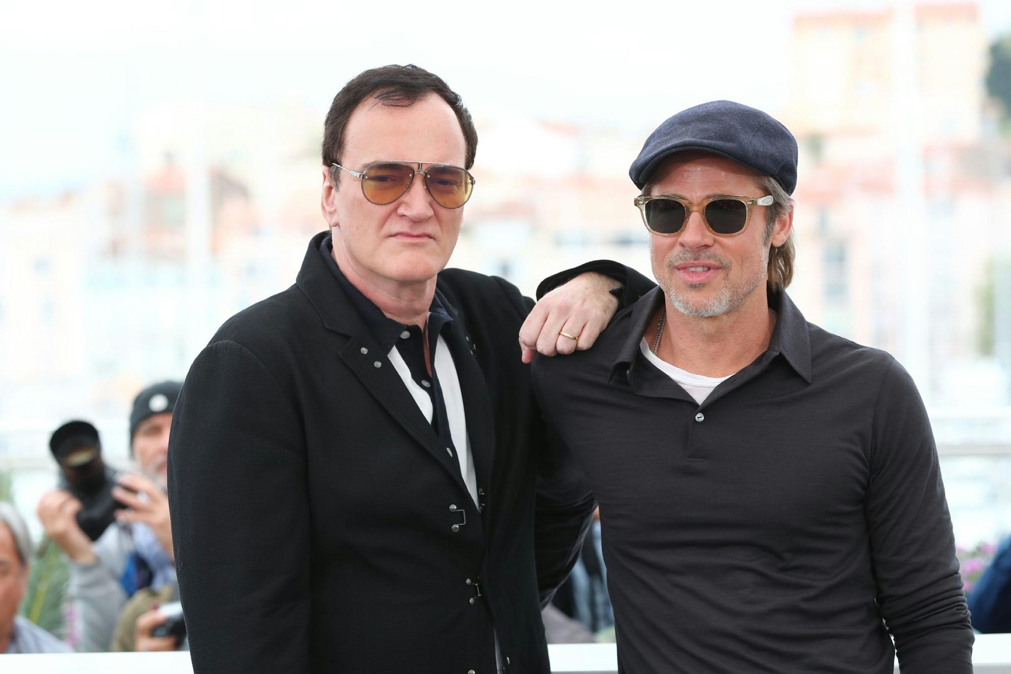 Fotografía de Quentin Tarantino y Brad Pitt Durant la presentación de 'Érase una vez... Hollywood' en el Festival de Cannes en 2019
