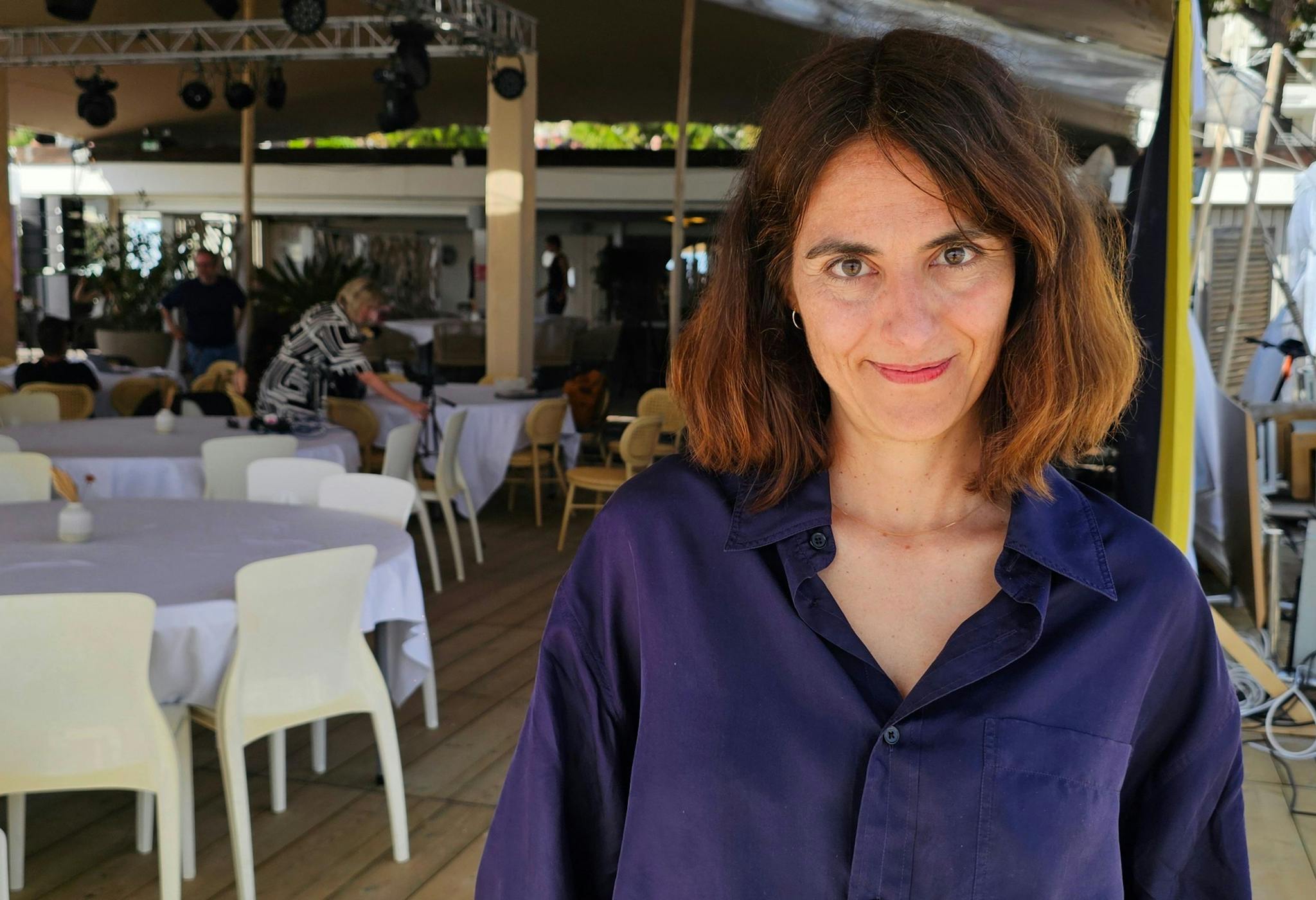 La directora Elena López Riera, durante la jornada de prensa de 'Las novias del sur' en el Festival de Cannes 2024