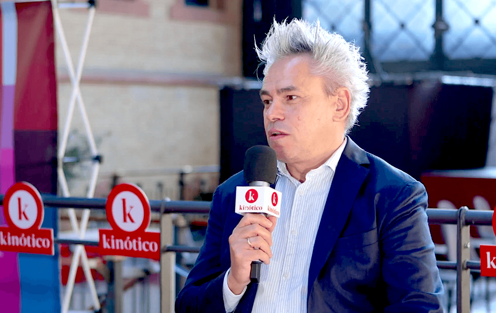 Manuel Cristóbal, director del Festival de Cine Europeo de Sevilla, a su paso por el set de Kinótico