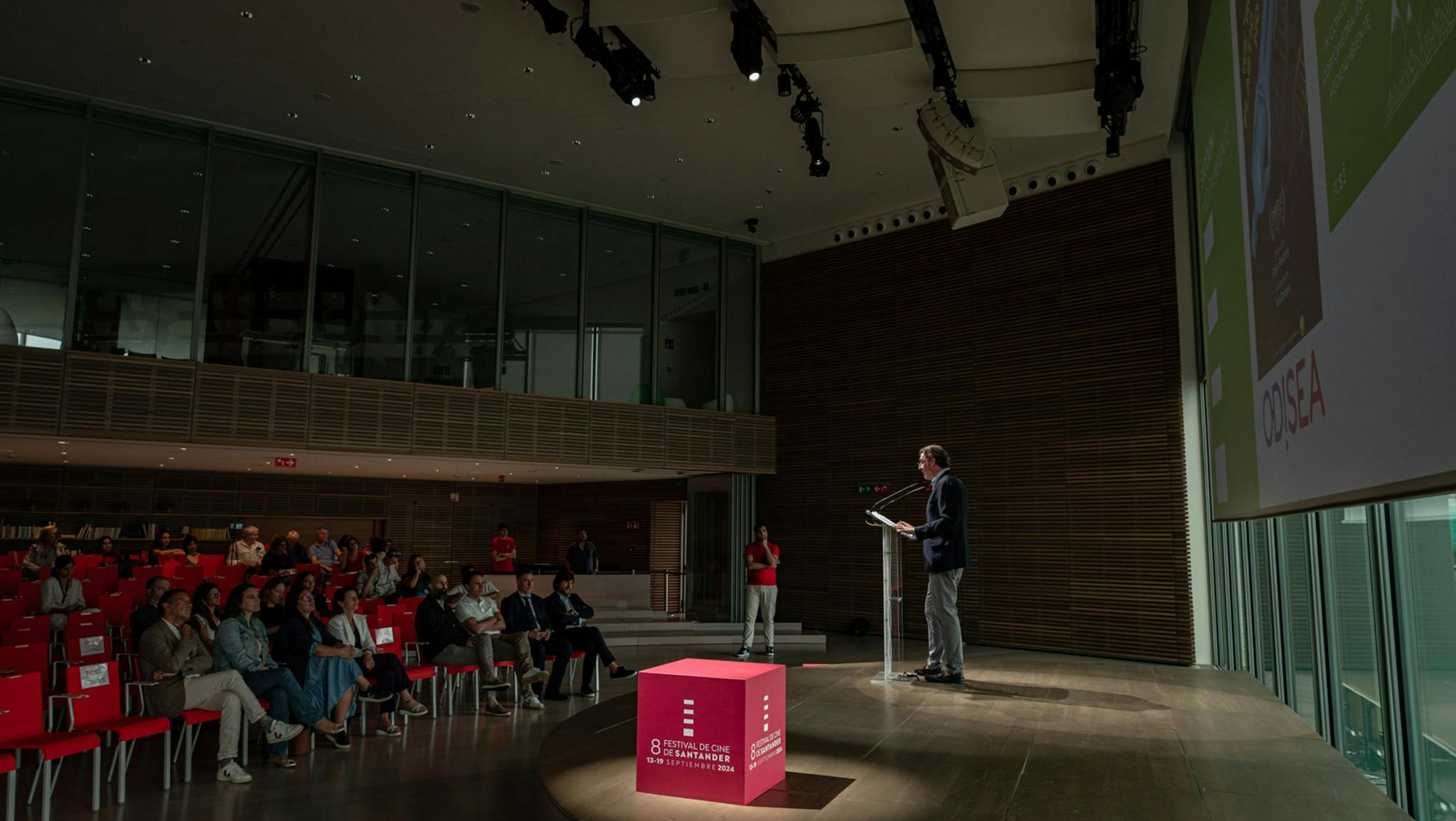 El productor Álvaro Longoria durante la presentación del Festival de Cine de Santander en el Centro Botín