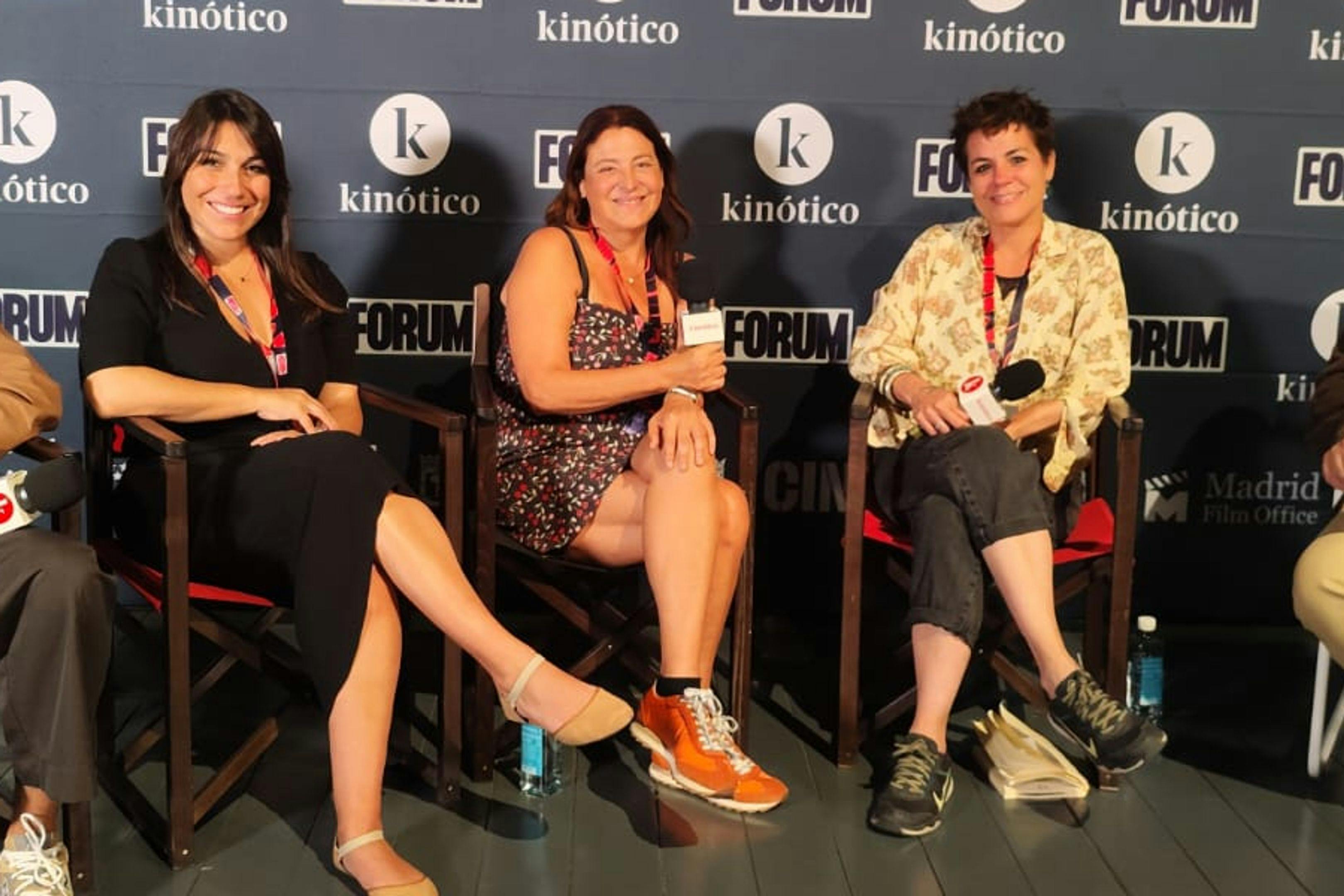 Facundo Lema, Liliana Lasprilla, Annabelle Aramburu, Lorena Morin y Dani Mantilla en el set de Kinótico en ECAM Forum 2024