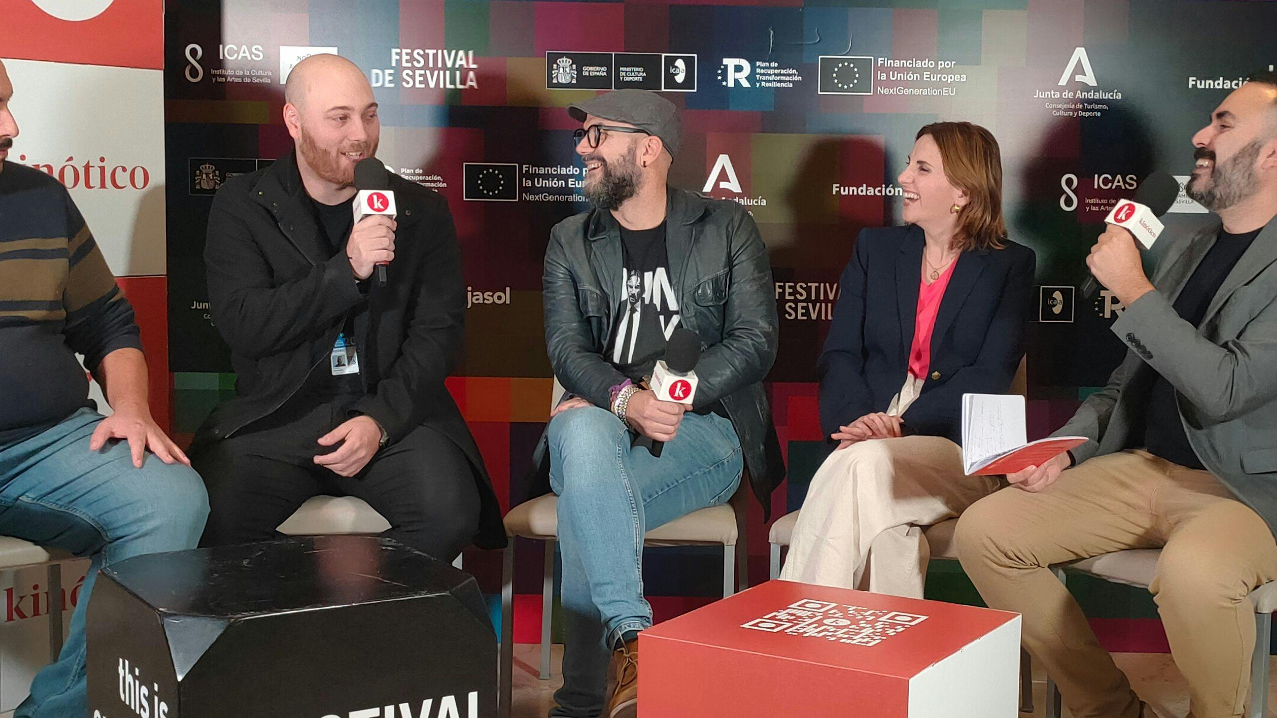 Dani Mantilla, los directores Federico Schmuckler y Hugo Ruiz, Alejandra Musi y David Martos en el Festival de Sevilla
