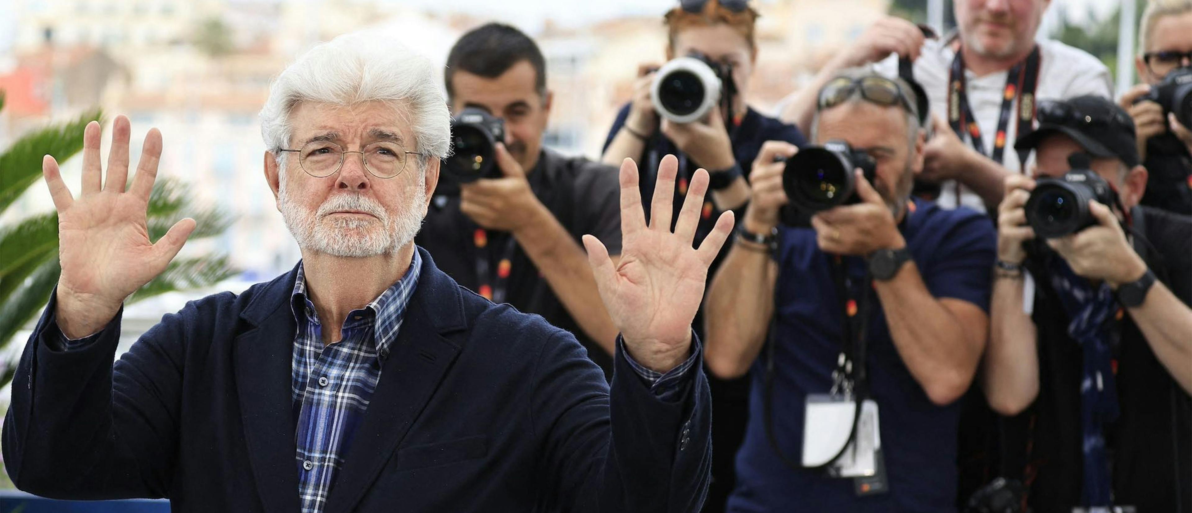 George Lucas posa en el photocall del Festival de Cannes en su edición de 2024, en la que recogerá la Palma de Oro
