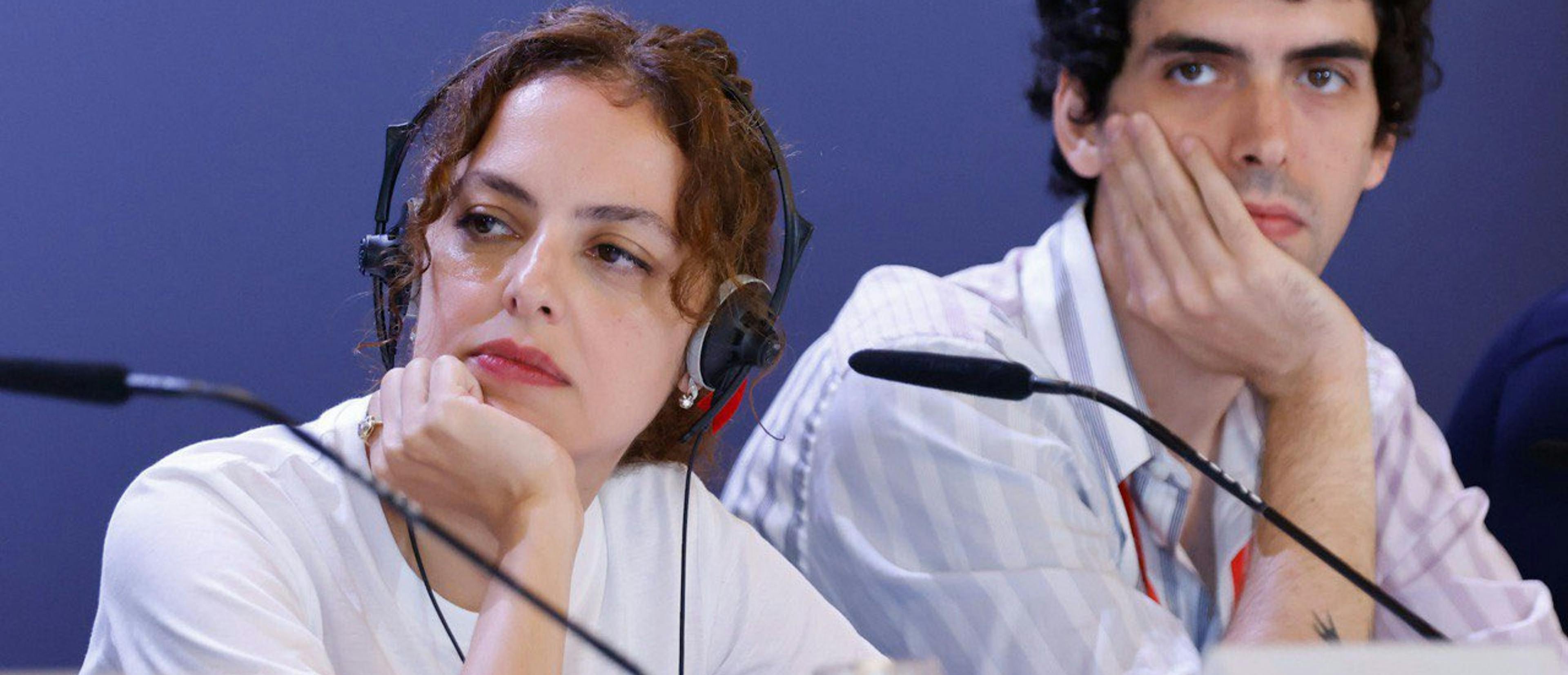 La directora georgiana Dea Kulumbegashvili, en la rueda de prensa de 'April' durante la Mostra de Venecia 2024