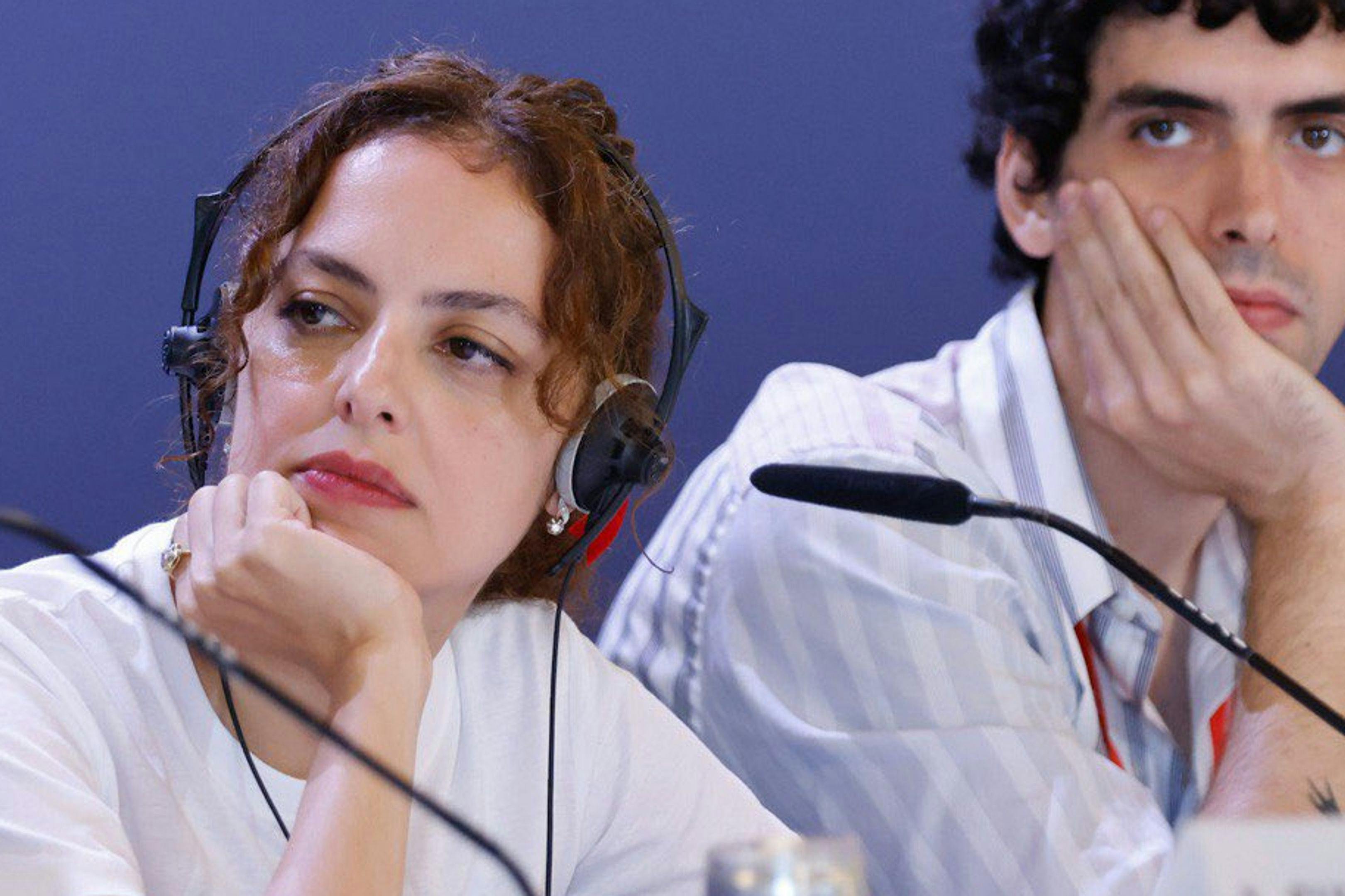 La directora georgiana Dea Kulumbegashvili, en la rueda de prensa de 'April' durante la Mostra de Venecia 2024