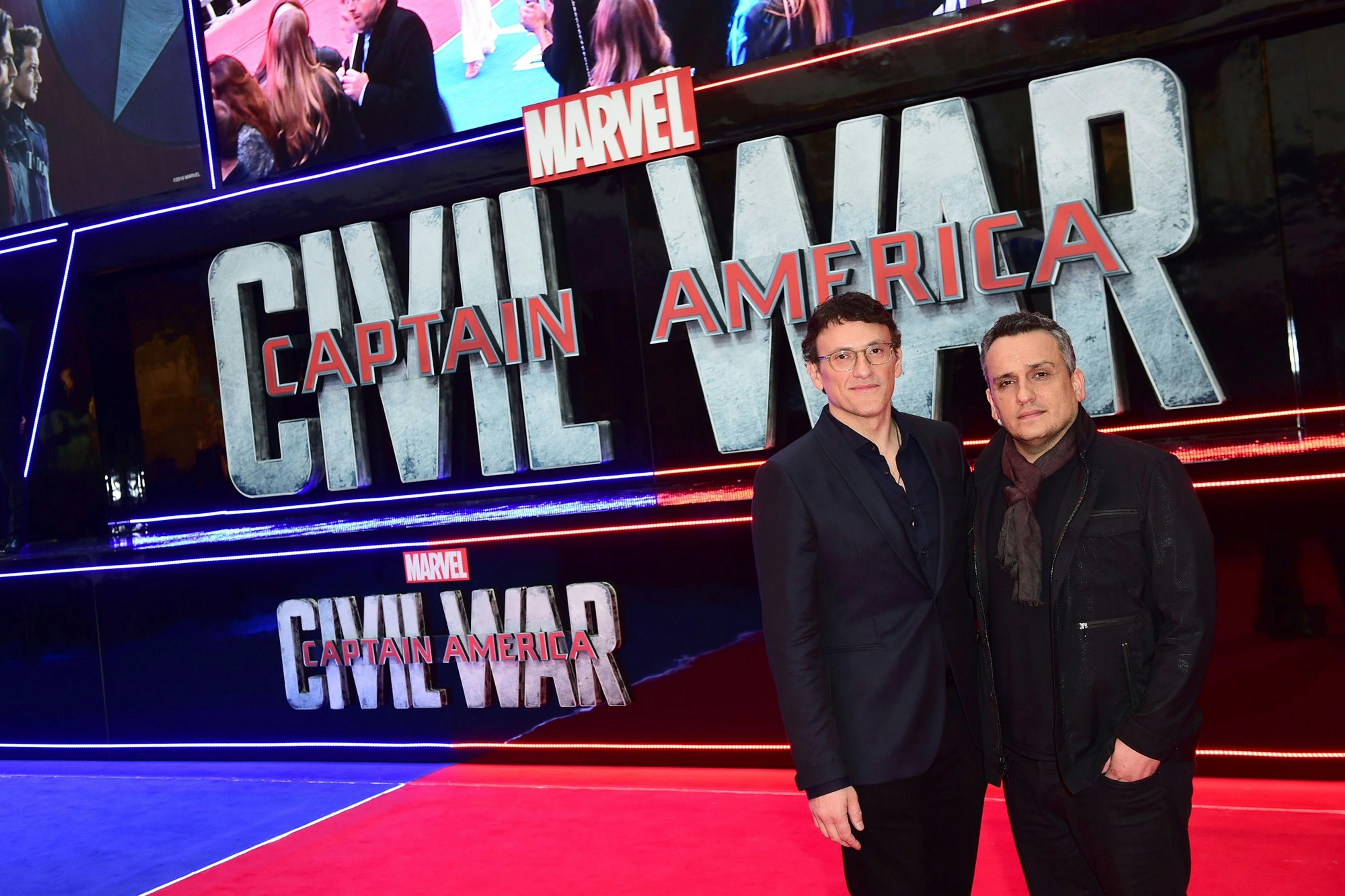 Los directores Anthony Russo (izquierda) y Joe Russo (derecha) en la presentación en Londres de 'Capitán América: Civil War' en 2016