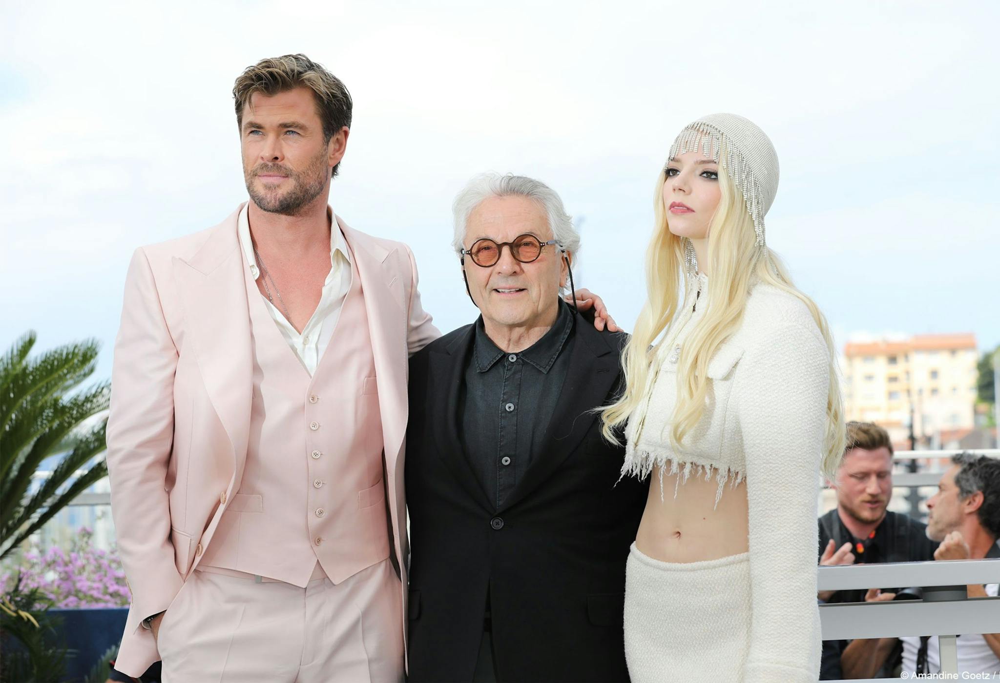 Doug Mitchell, Chris Hemsworth, George Miller, Anya Taylor-Joy y Tom Burke en la rueda de prensa de 'Furiosa' en el Festival de Cannes 2024