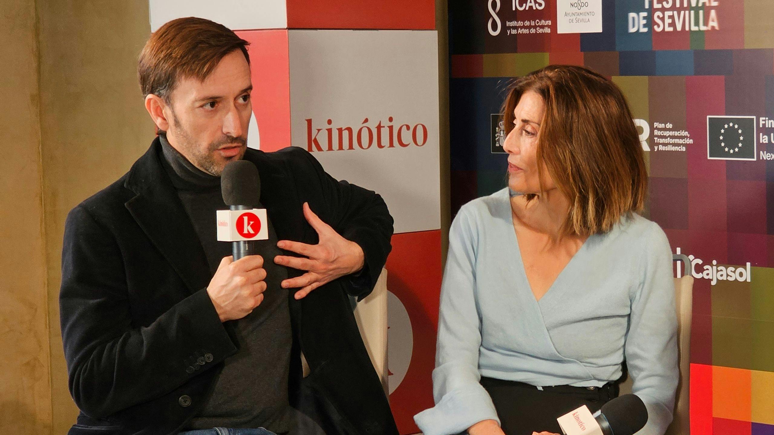 Juan Francisco Viruega e Isabel Ampudia visitan el set de Kinótico en el Festival de Sevilla