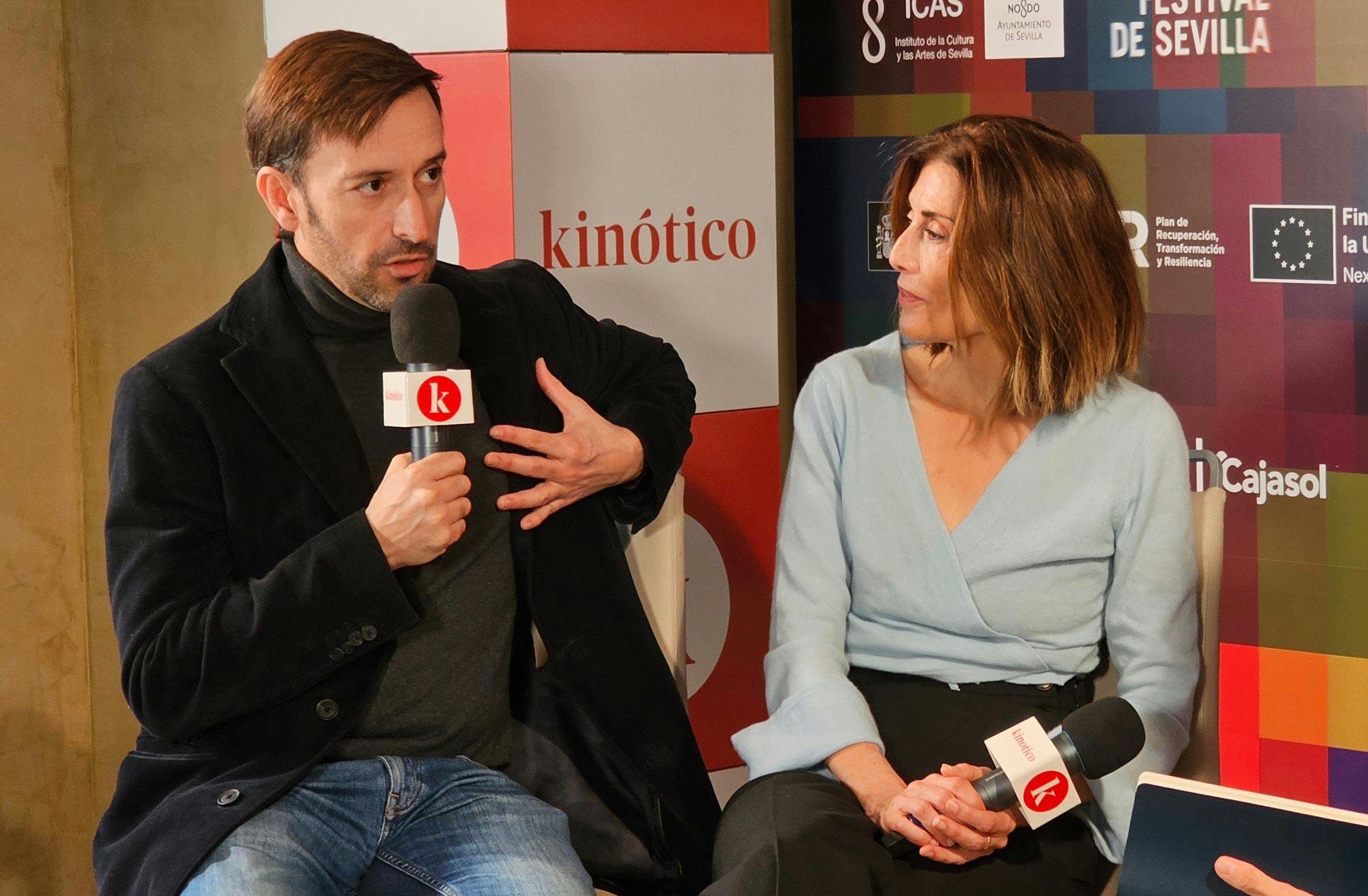 Juan Francisco Viruega e Isabel Ampudia visitan el set de Kinótico en el Festival de Sevilla