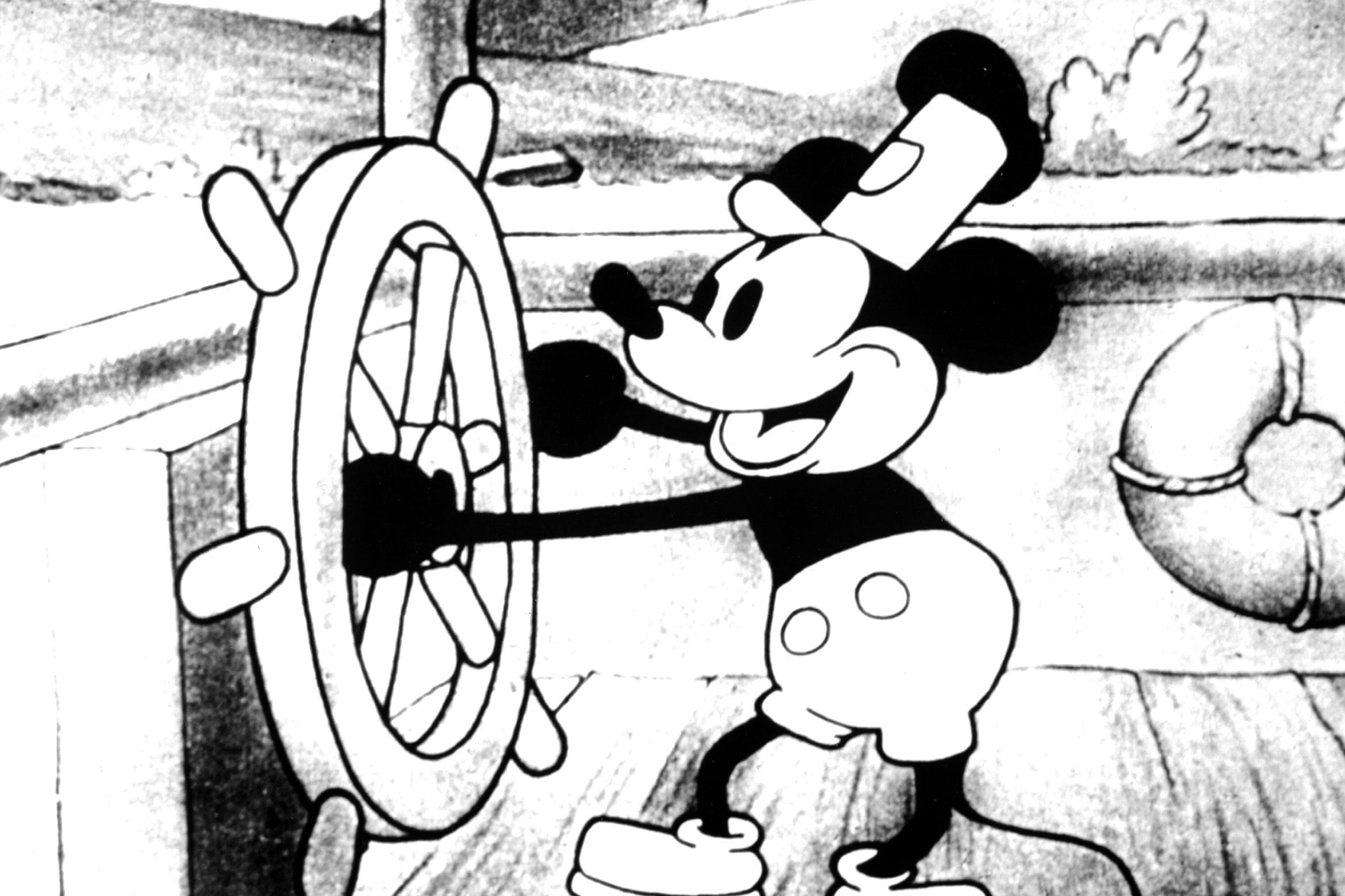 Fotograma de la primera aparición de Mickey Mouse en el corto ‘Steamboat Willie’, de 1928, que el 1 de enero pasará a ser de dominio público