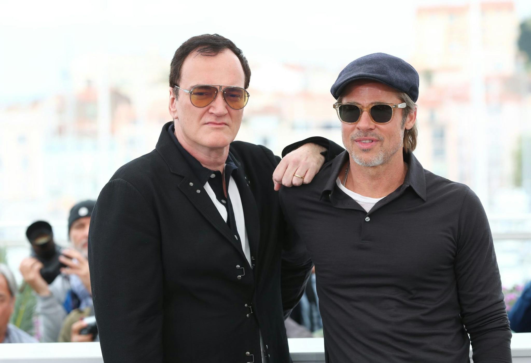 El director Quentin Tarantino y el actor Brad Pitt Durant la presentación de 'Érase una vez... Hollywood' en el Festival de Cannes en 2019