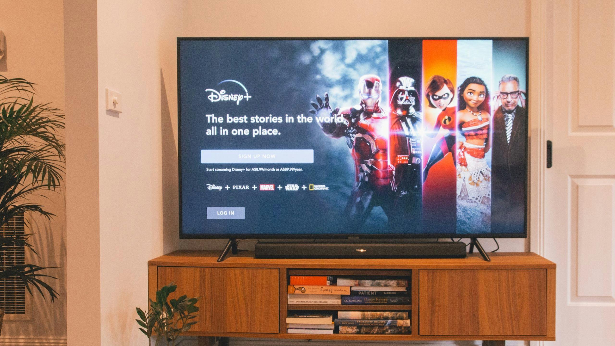 Imagen de archivo que muestra un televisor con Disney+