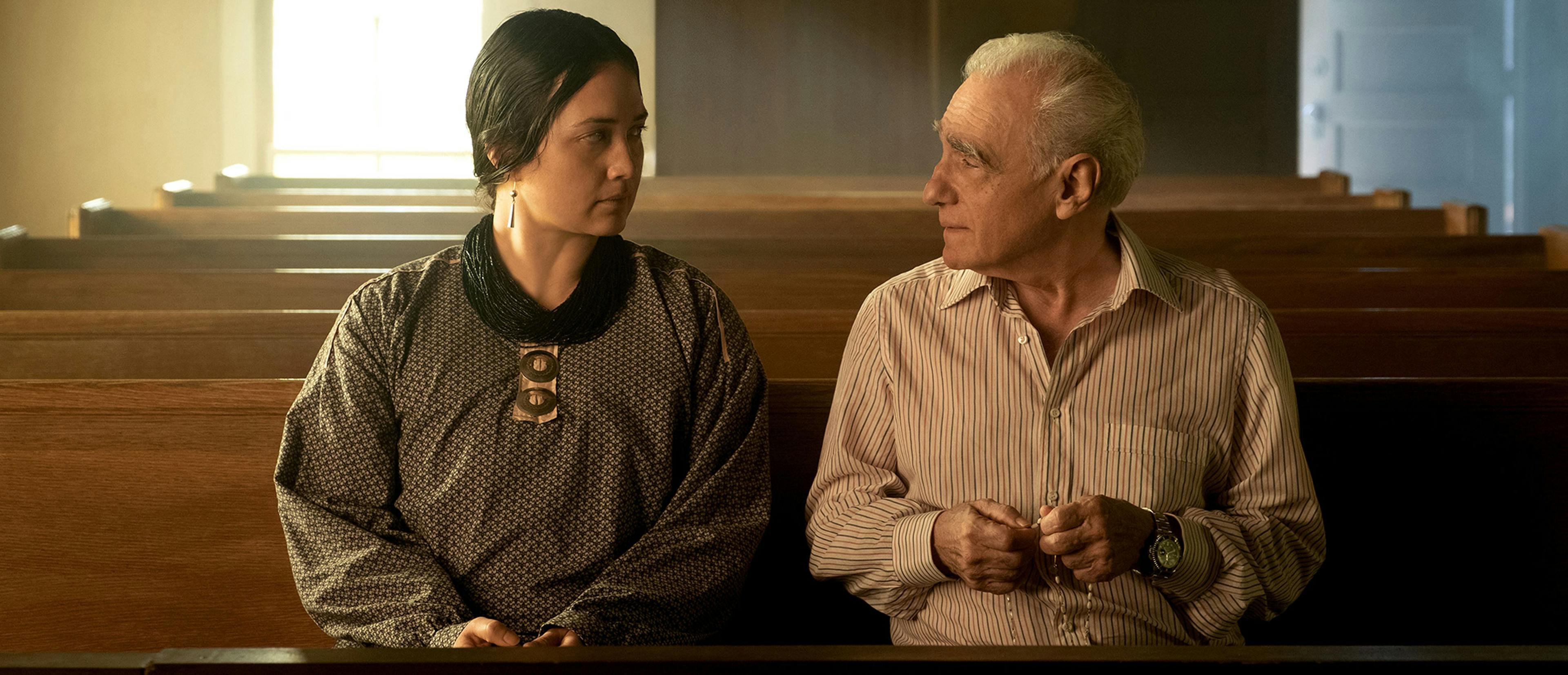Lily Gladstone y Martin Scorsese durante el rodaje de 'Los asesinos de la luna', cuyo estreno en salas de cine será el 20 de octubre