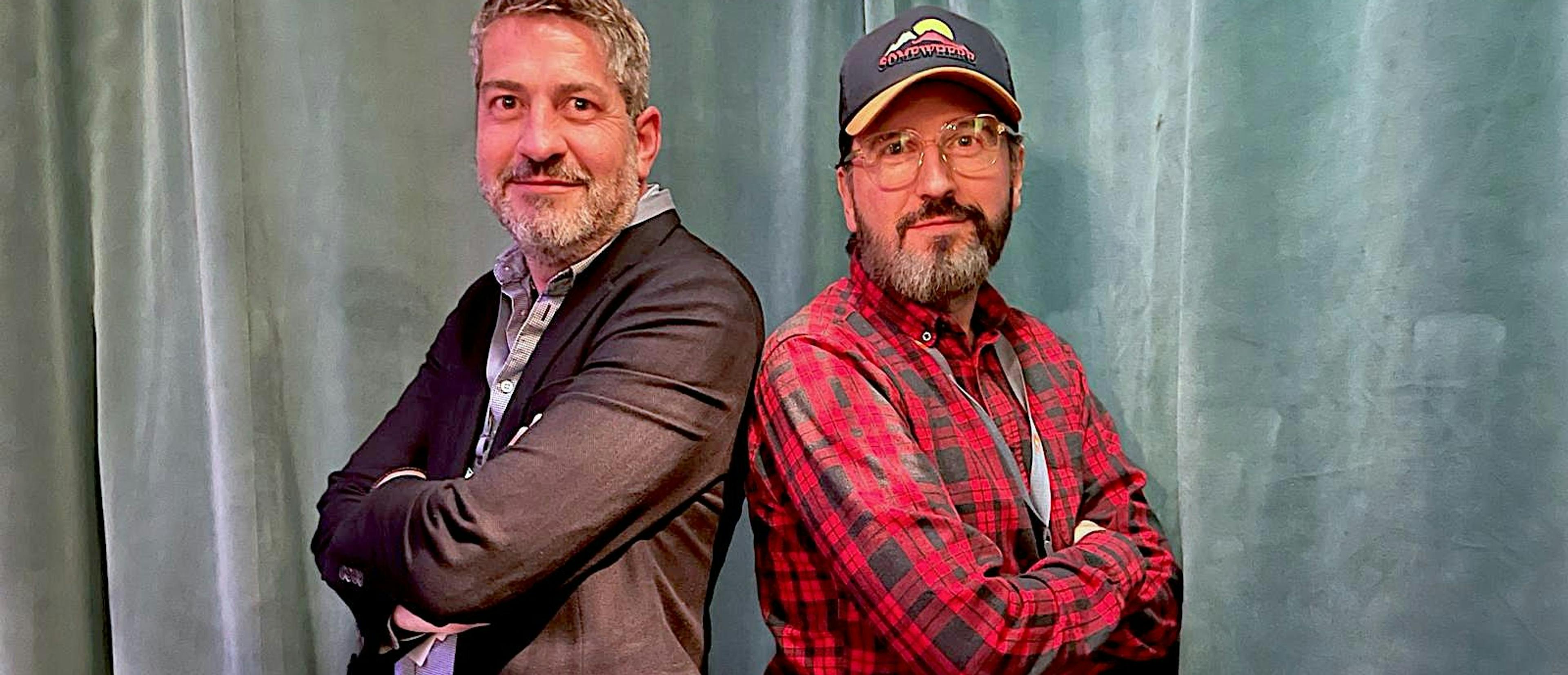Miguel Molina y Adán Aliaga, productores y cofundadores de Jaibo Films, en la Berlinale 2024