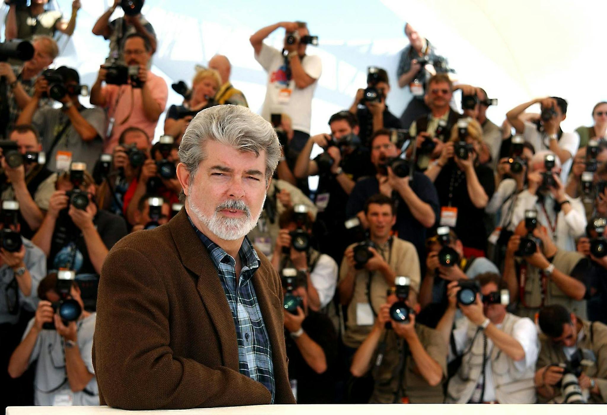 George Lucas, durante una visita al Festival de Cannes en 2002 para presentar 'Star Wars, Episodio II - El ataque de los clone'
