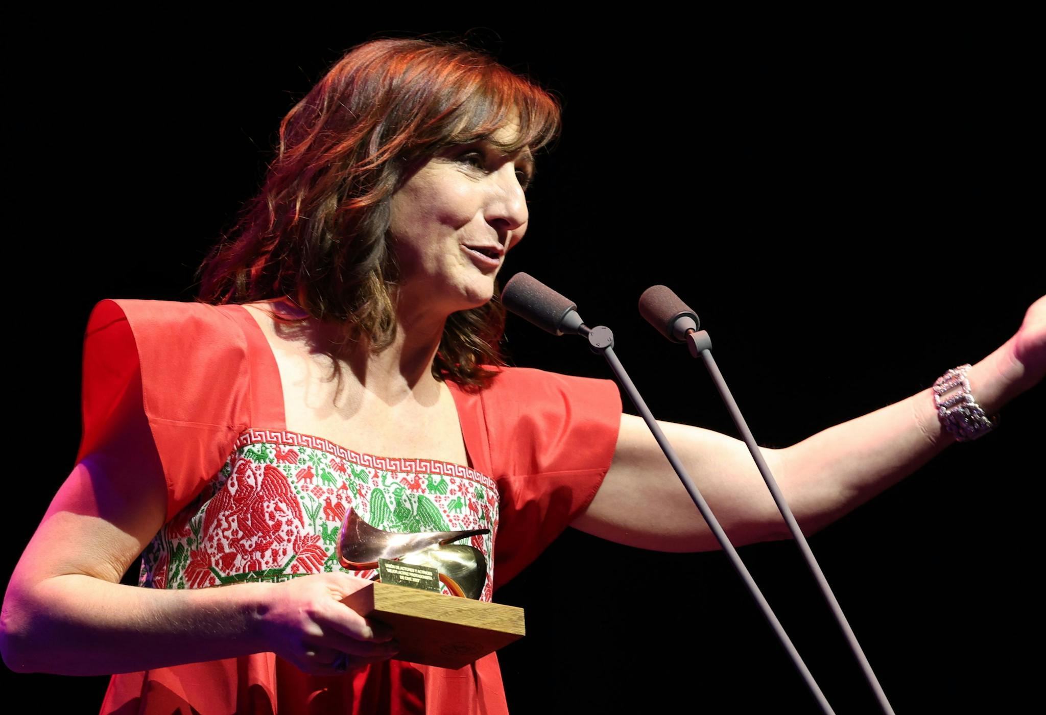 La actriz Malena Alterio recibe el premio de la Unión de Actores como Mejor Actriz protagonista por 'Que nadie duerma'