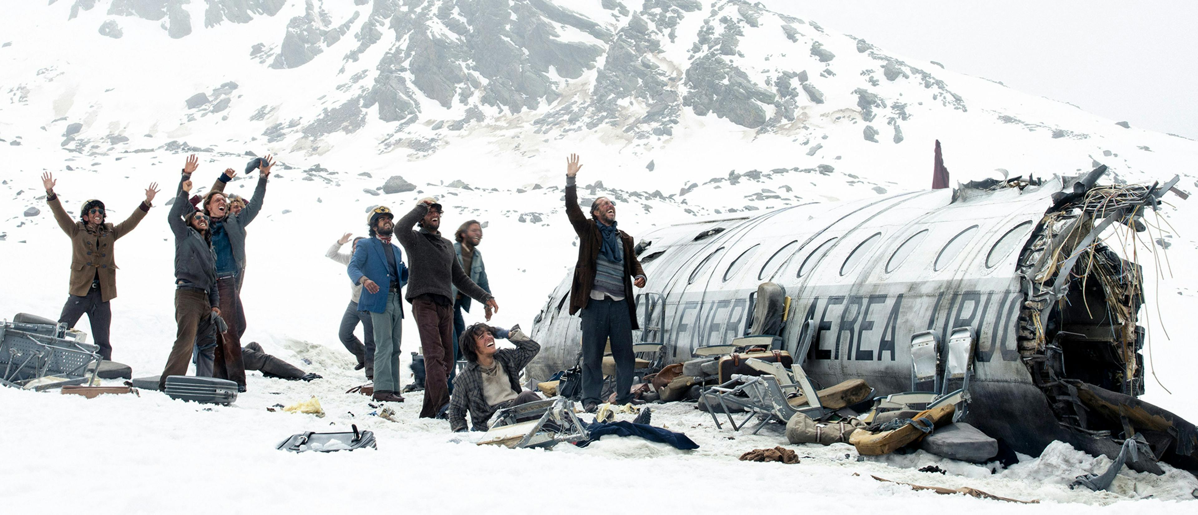 Fotografía promocional de la película 'La sociedad de la nieve', dirigida por J.A. Bayona