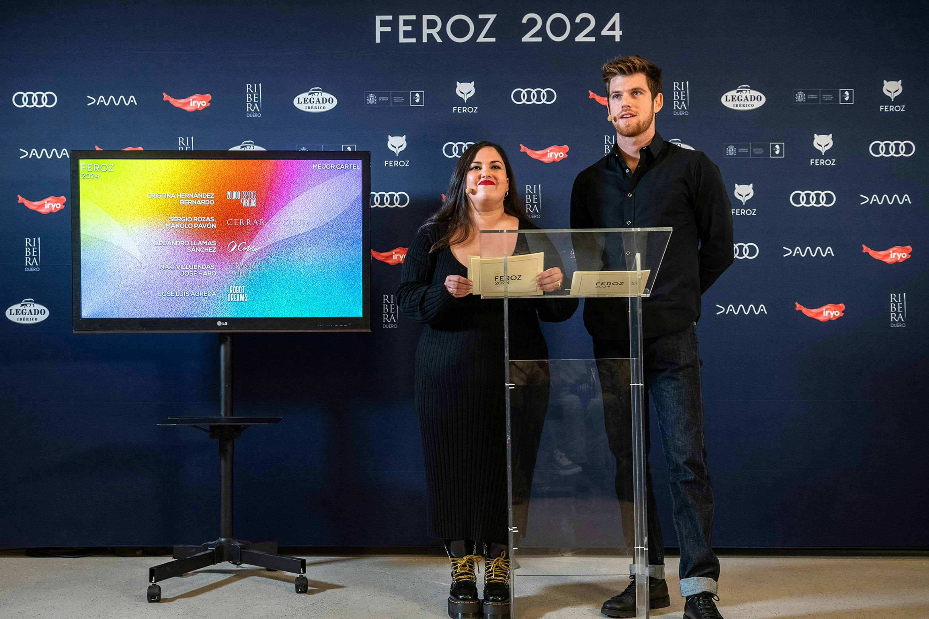 Los actores Laura Galán y Miguel Bernardeau han sido los encargados de hacer la lectura de nominados a los Feroz 2024