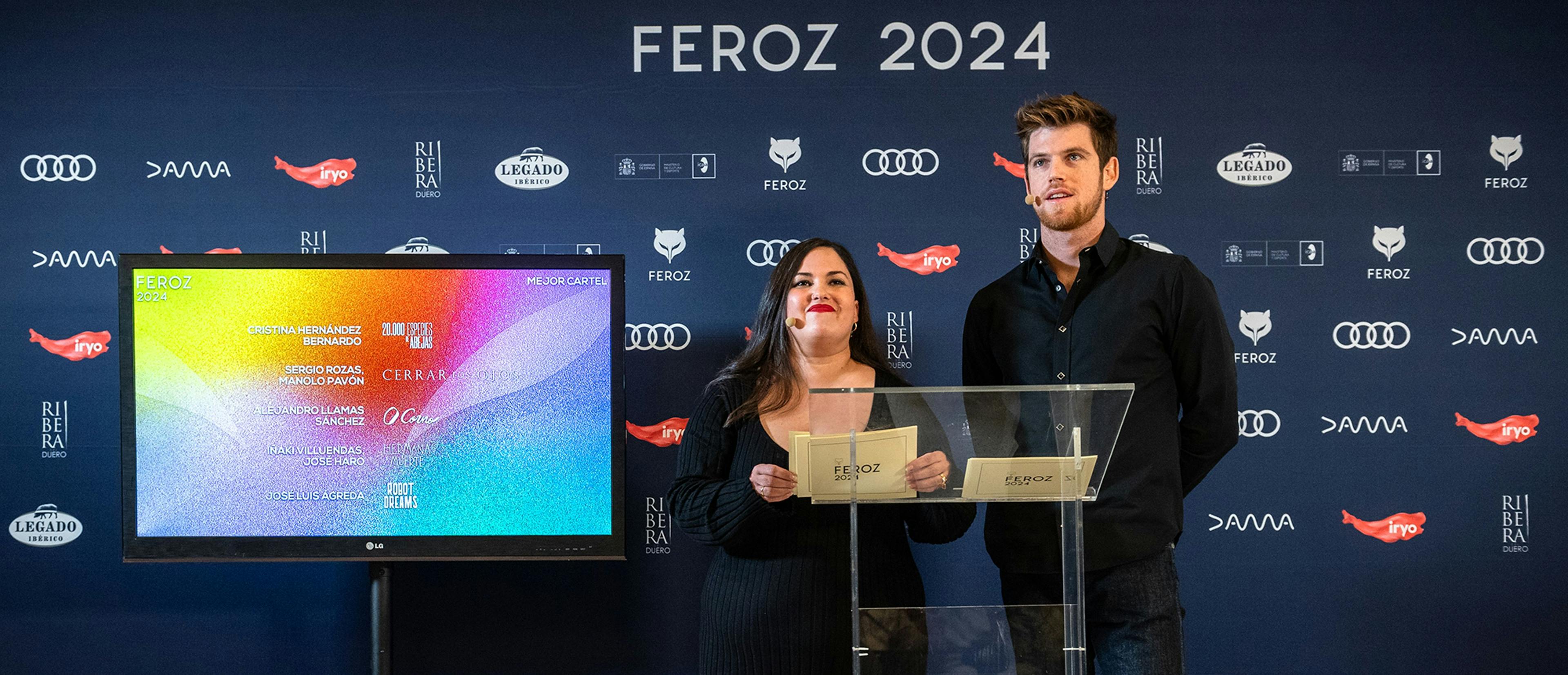 Los actores Laura Galán y Miguel Bernardeau han sido los encargados de hacer la lectura de nominados a los Feroz 2024