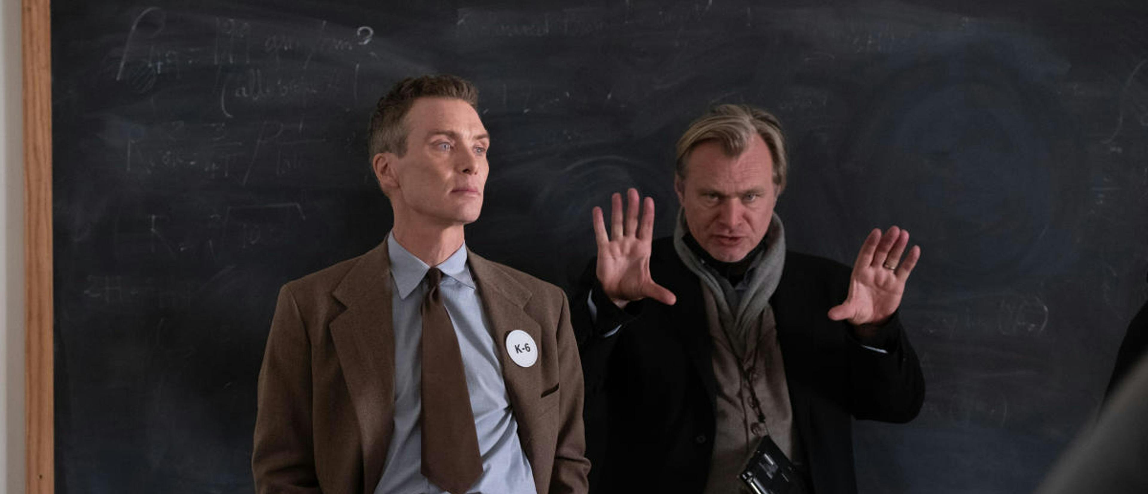 Cillian Murphy y Christopher Nolan en el rodaje de 'Oppenheimer'