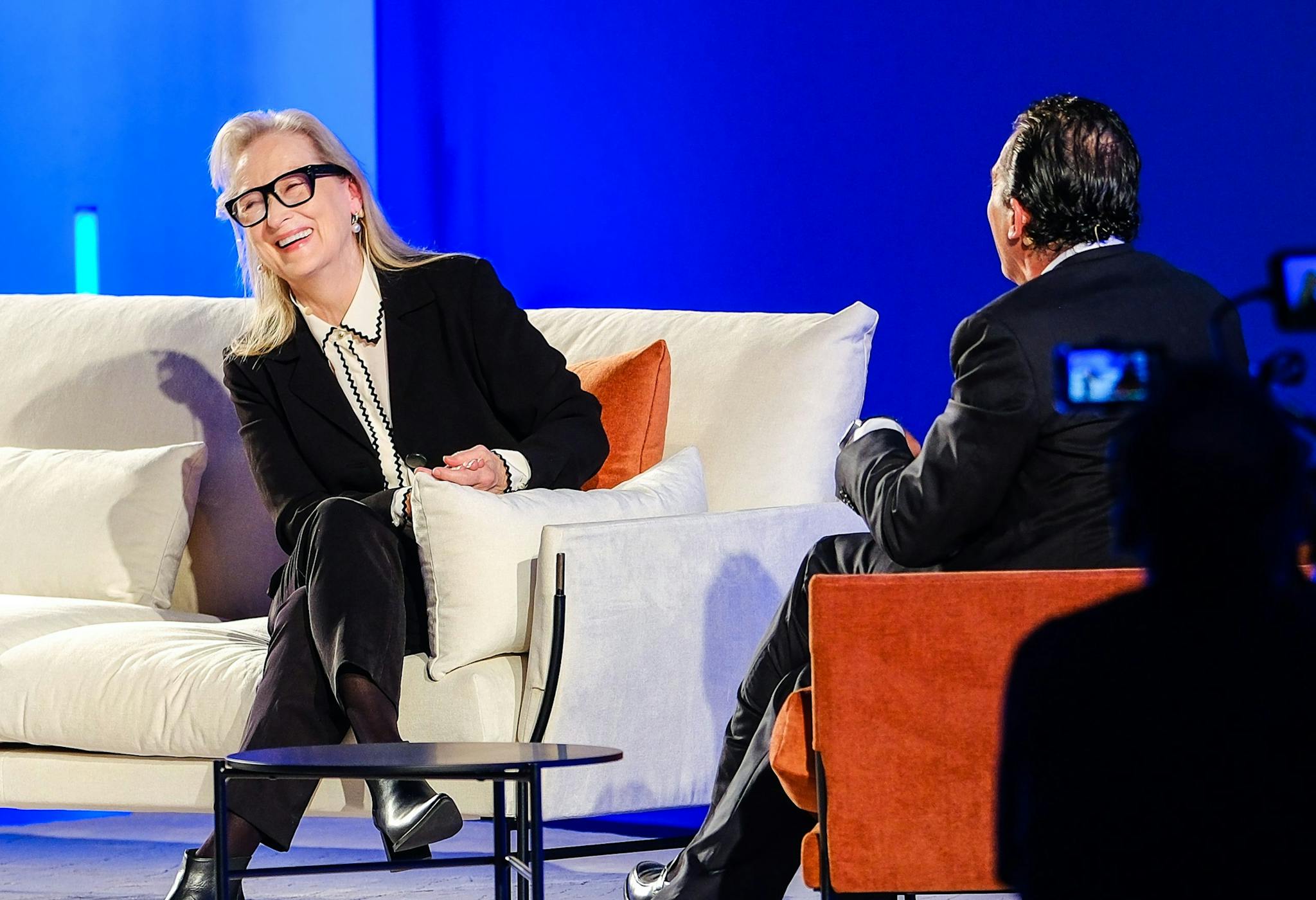 Meryl Streep durante su conversación con Antonio Banderas, previa a la entrega del Premio Princesa de Asturias de las Artes