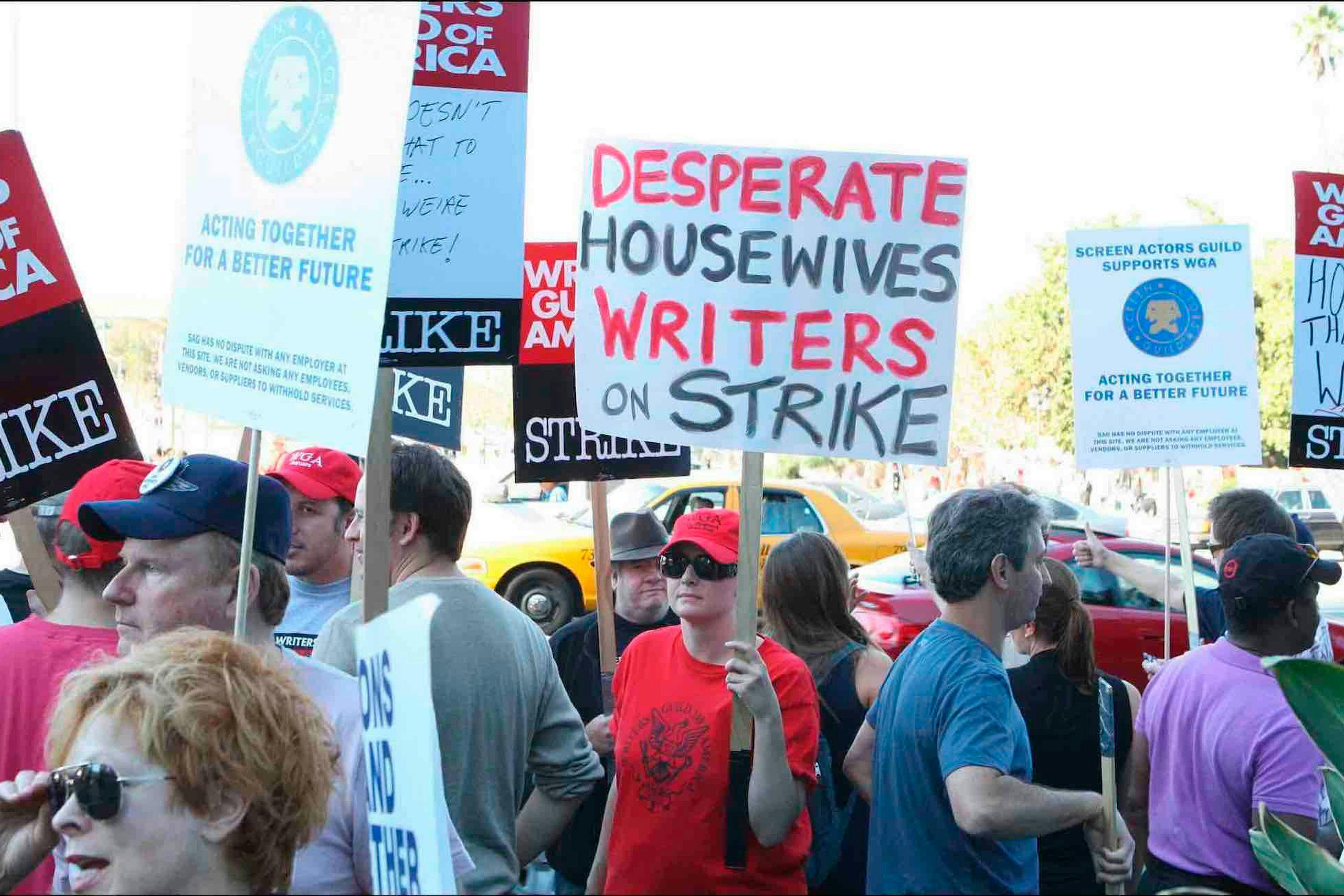 Imagen de la huelga de guionistas en 2007