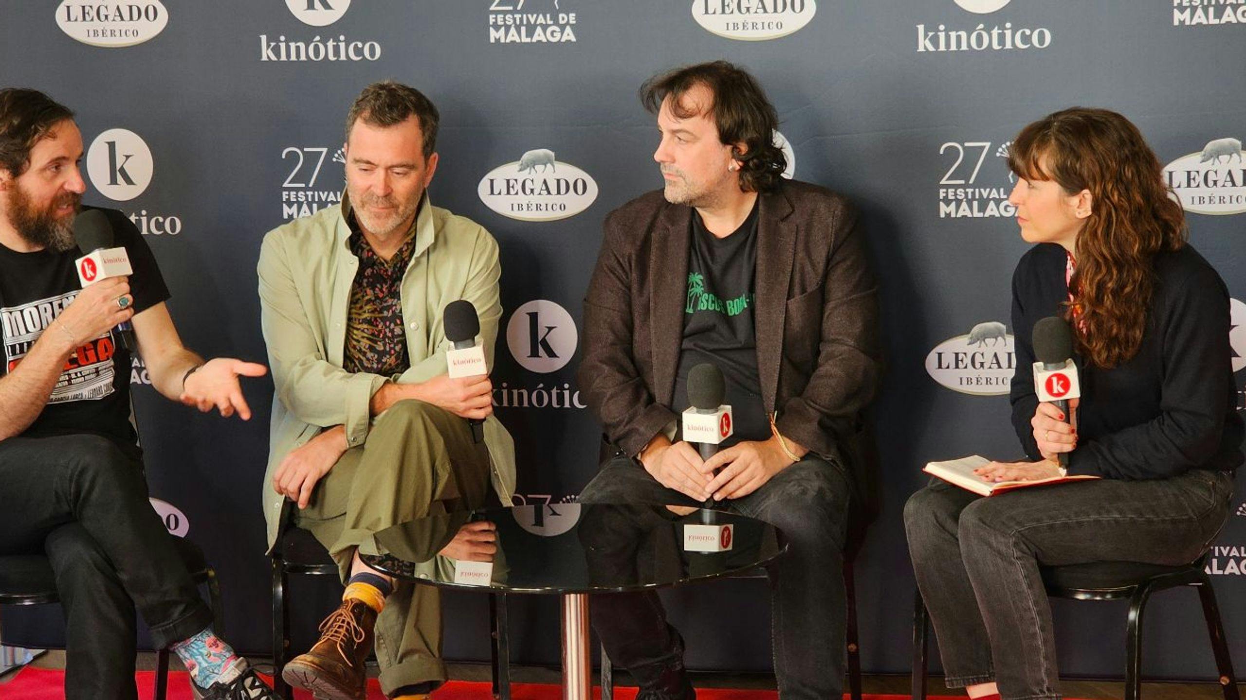 El guionista Fernando Navarro, el codirector Pol Rodríguez y el director Isaki Lacuesta presentan 'Segundo premio' en el Festival de Málaga