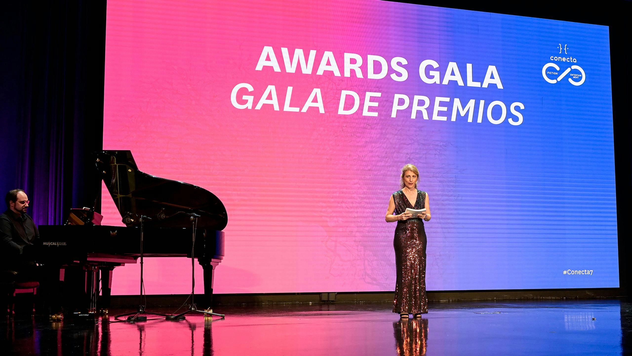 La directora del Conecta FICTION & ENTERTAINMENT, Géraldine Gonard, durante la gala de premios de 2023 