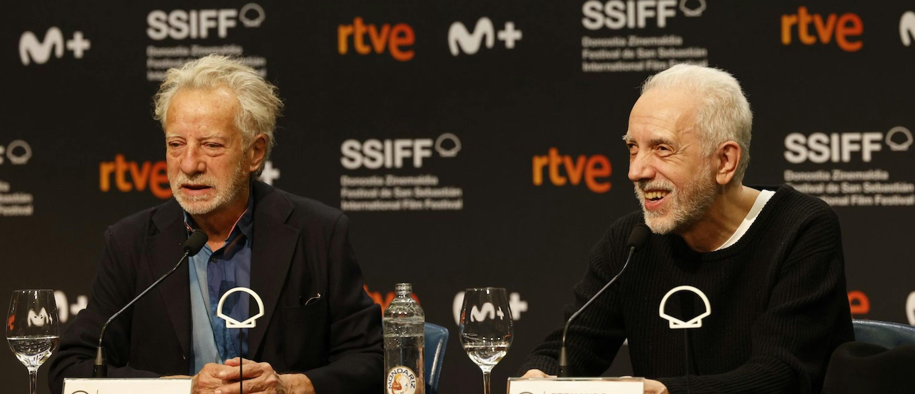 Javier Mariscal y Fernando Trueba, durante su rueda de prensa en el Festival de San Sebastián