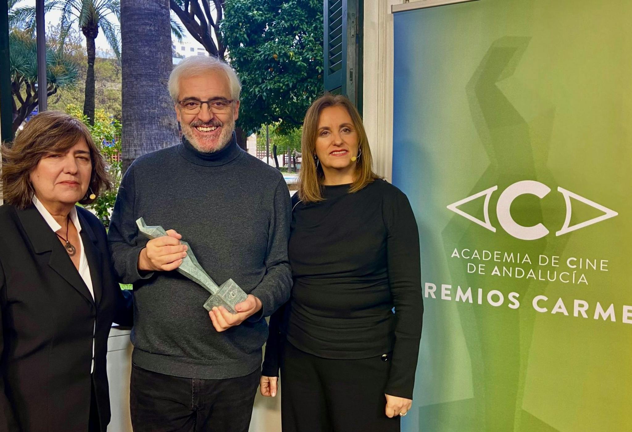 Lectura de nominaciones de los III Premios Carmen, con la directora Remedios Malvárez, el actor Vicente Vergara y la presidenta de la Academia, Marta Velasco