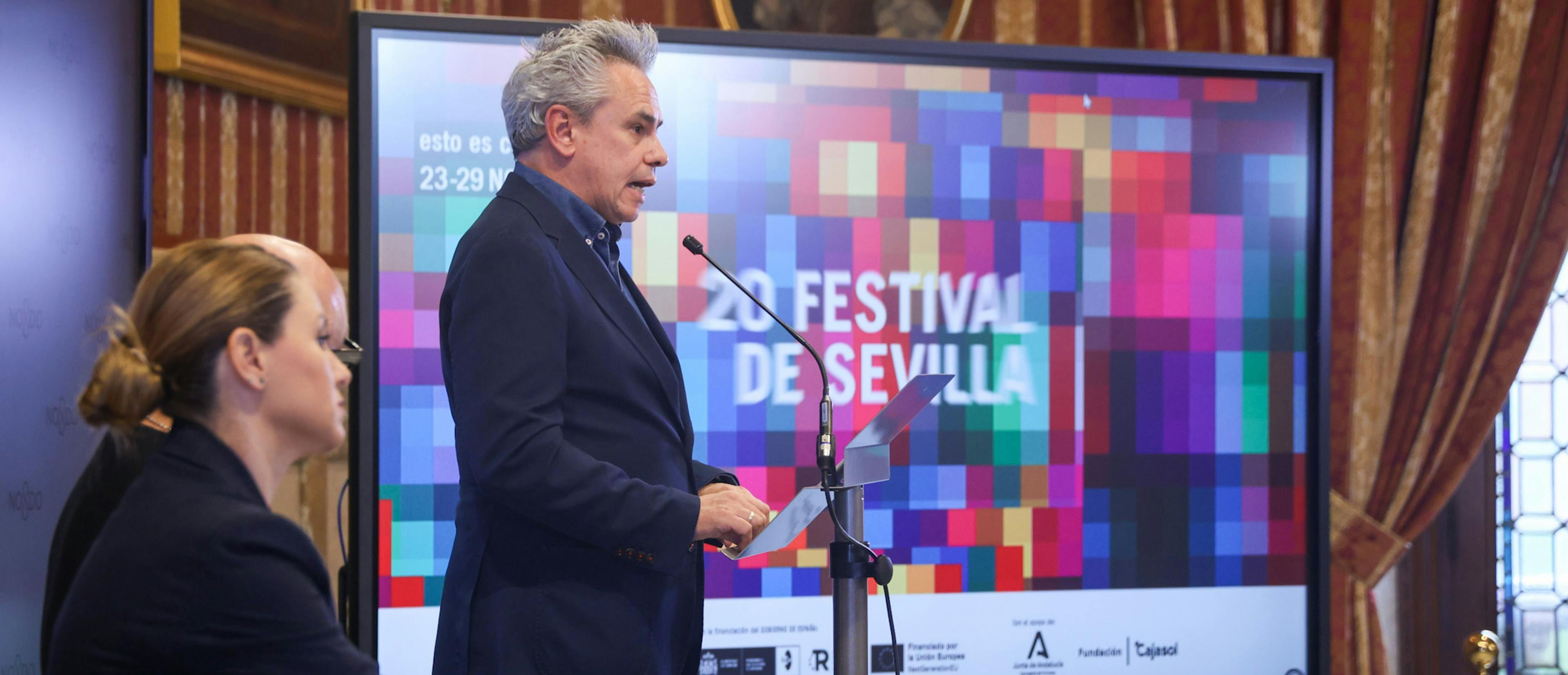 Manuel Cristóbal, coordinador del Festival de Sevilla, durante la presentación de la 20 edición del certamen