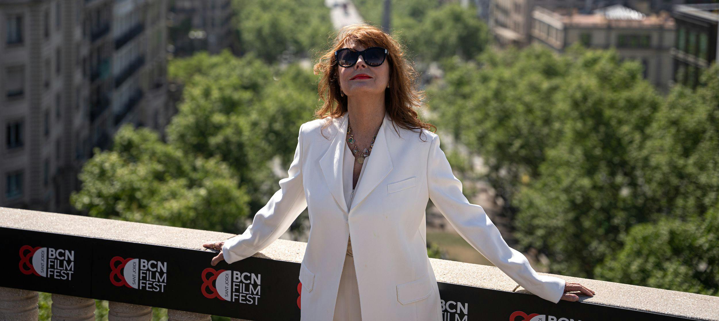 La actriz Susan Sarandon, en la terraza de la Casa Fuster de Barcelona durante el BCN Film Fest 2023