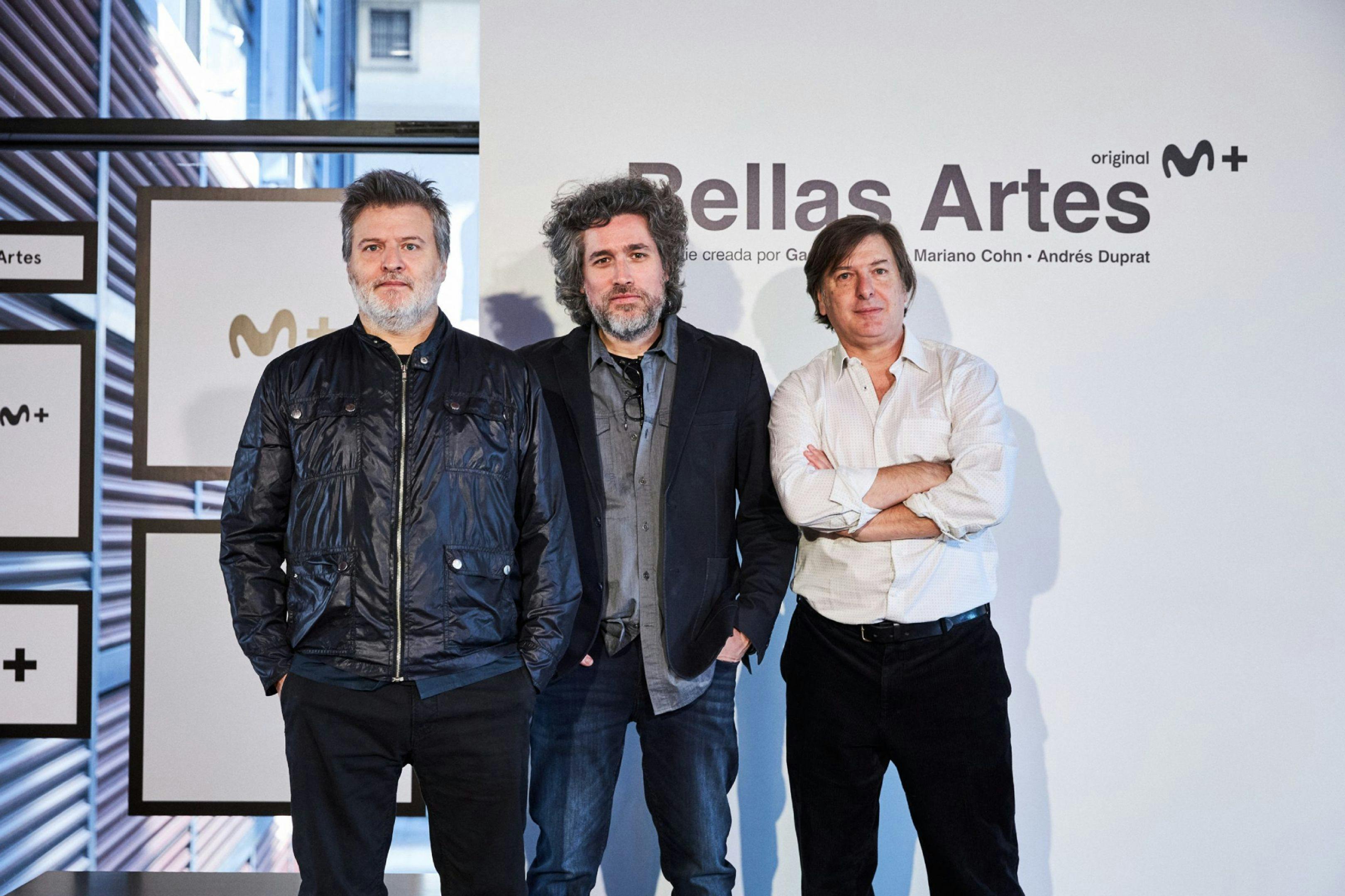 Los creadores de la serie 'Bellas artes', Gastón Duprat y Mariano Cohn, y el guionista Andrés Duprat