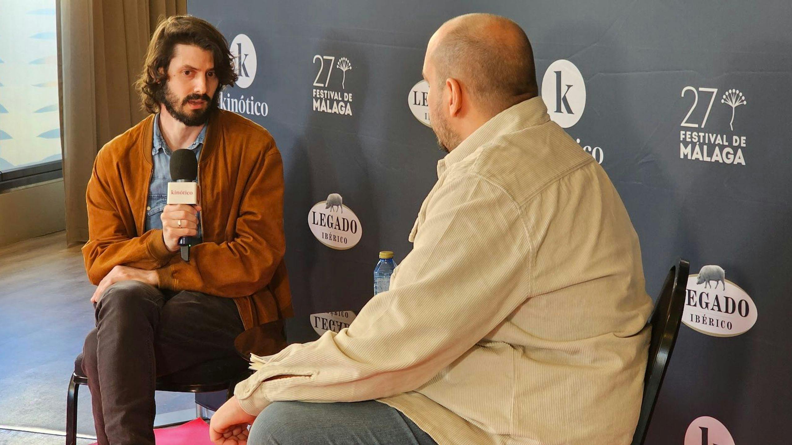 Daniel Tornero ('Saturno') en el set de entrevistas de Kinótico en el Festival de Málaga