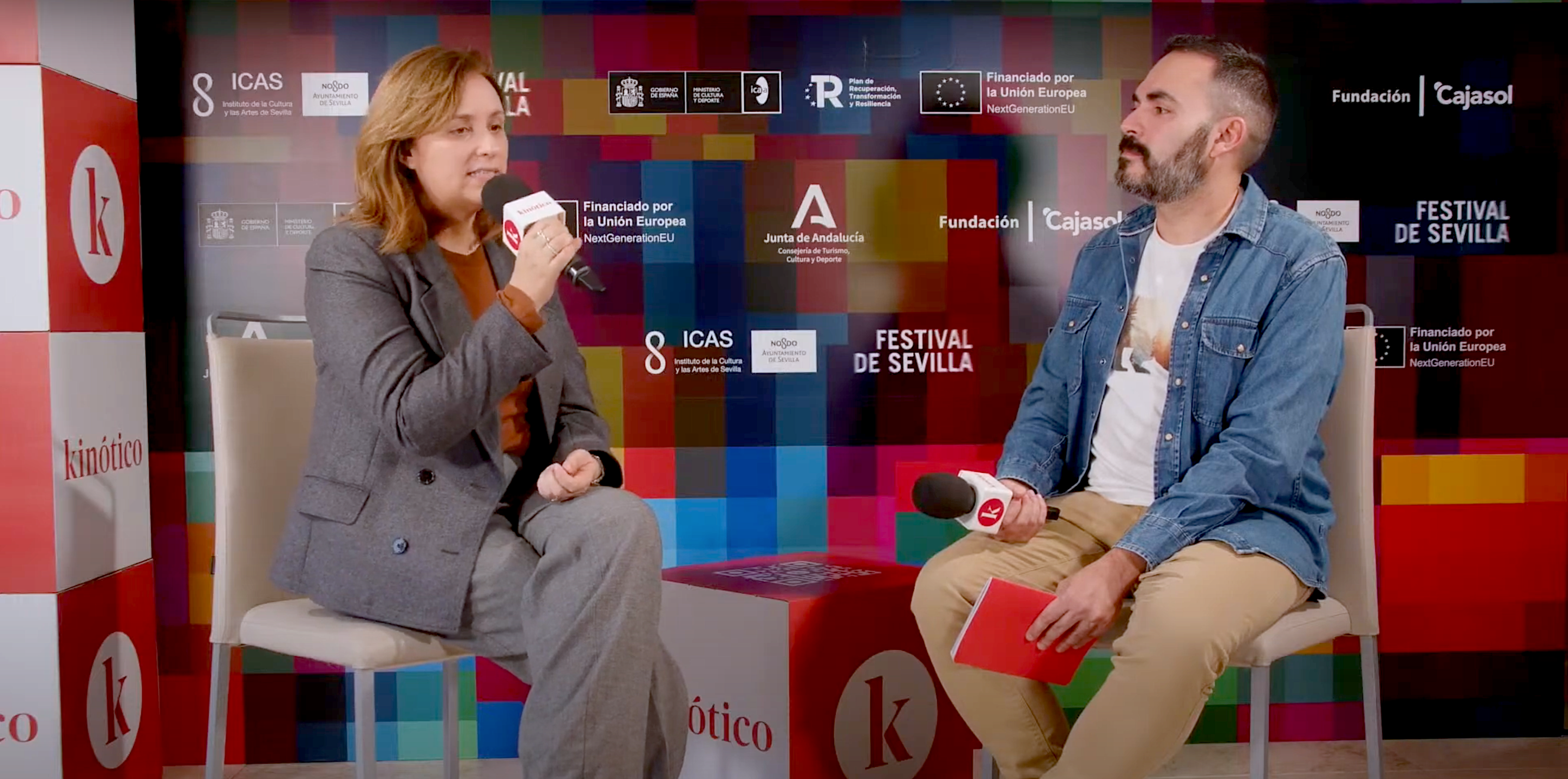 La presidenta de la Academia de Cine de Andalucía, Marta Velasco, durante su entrevista con Kinótico en Sevilla
