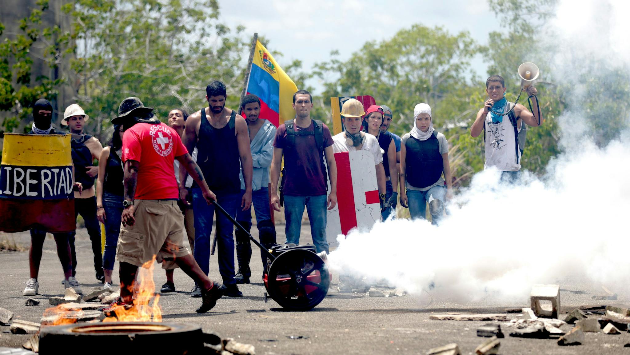 En el rodaje de 'Simón' se recrearon las protestas de 2017 en Venezuela