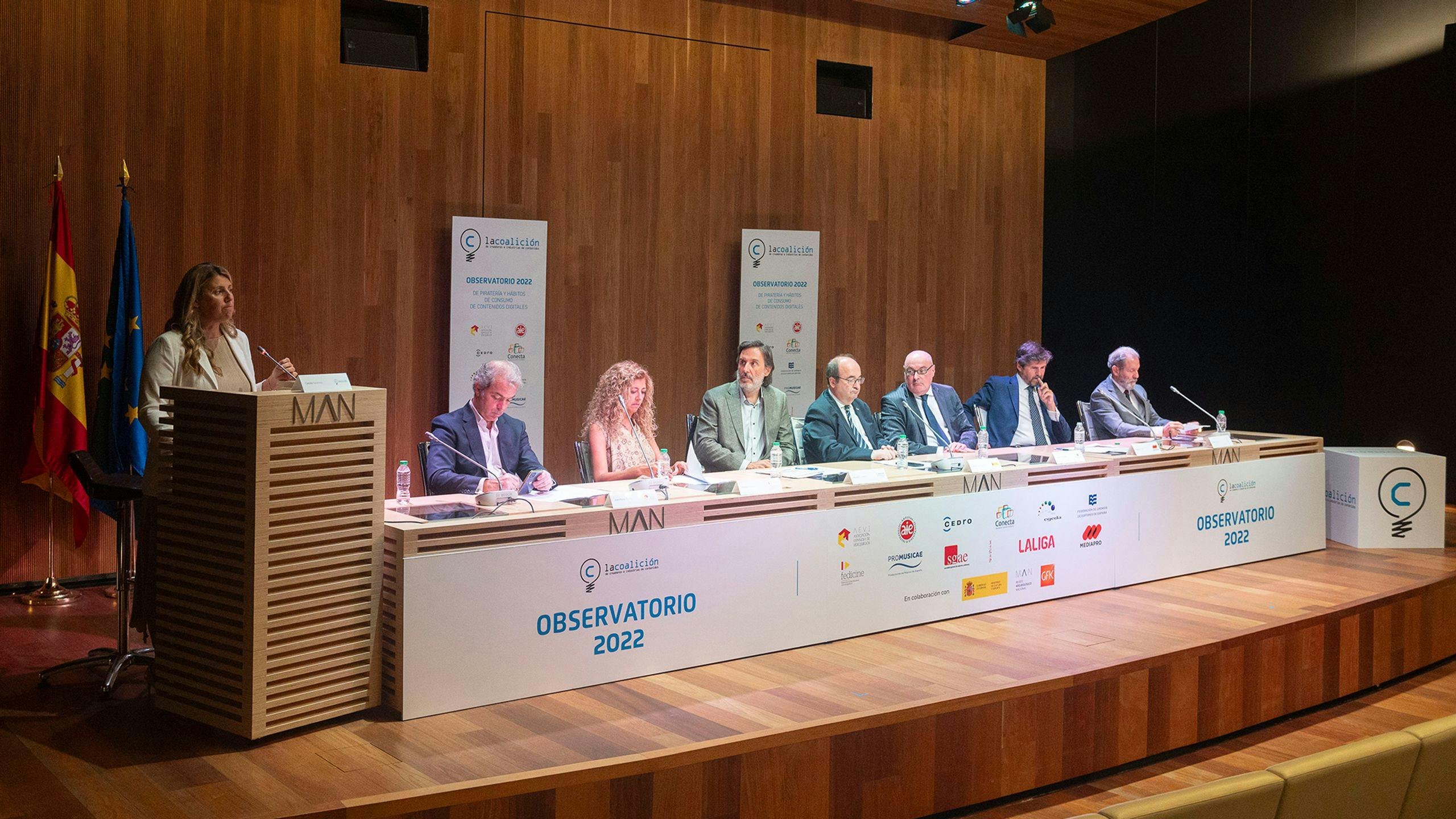 El Ministro de Cultura y Deporte, Miquel Iceta, estuvo presente en la presentación del Observatorio 2022 de la piratería y hábitos de consumo de contenidos digitales
