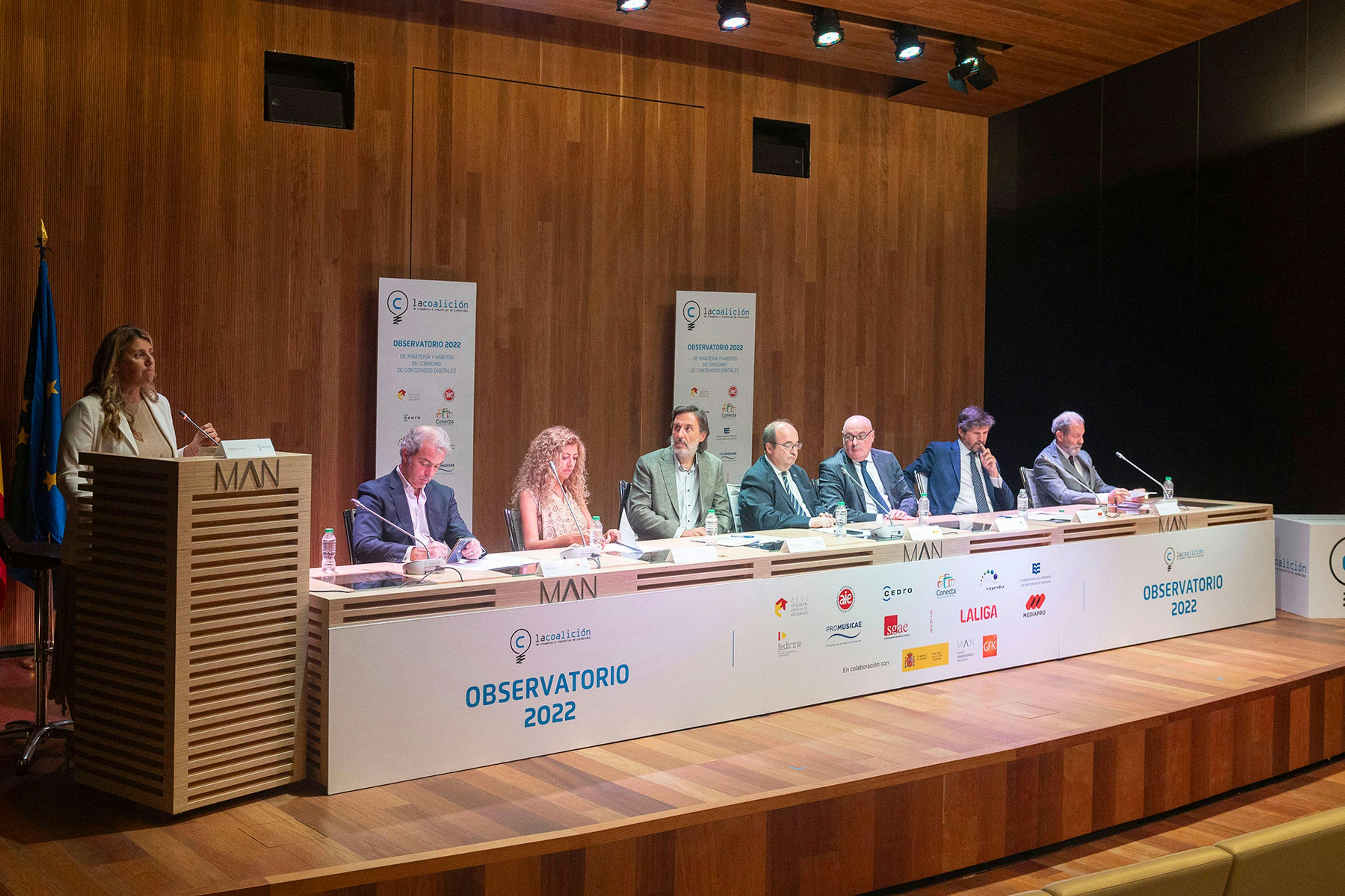 El Ministro de Cultura y Deporte, Miquel Iceta, estuvo presente en la presentación del Observatorio 2022 de la piratería y hábitos de consumo de contenidos digitales