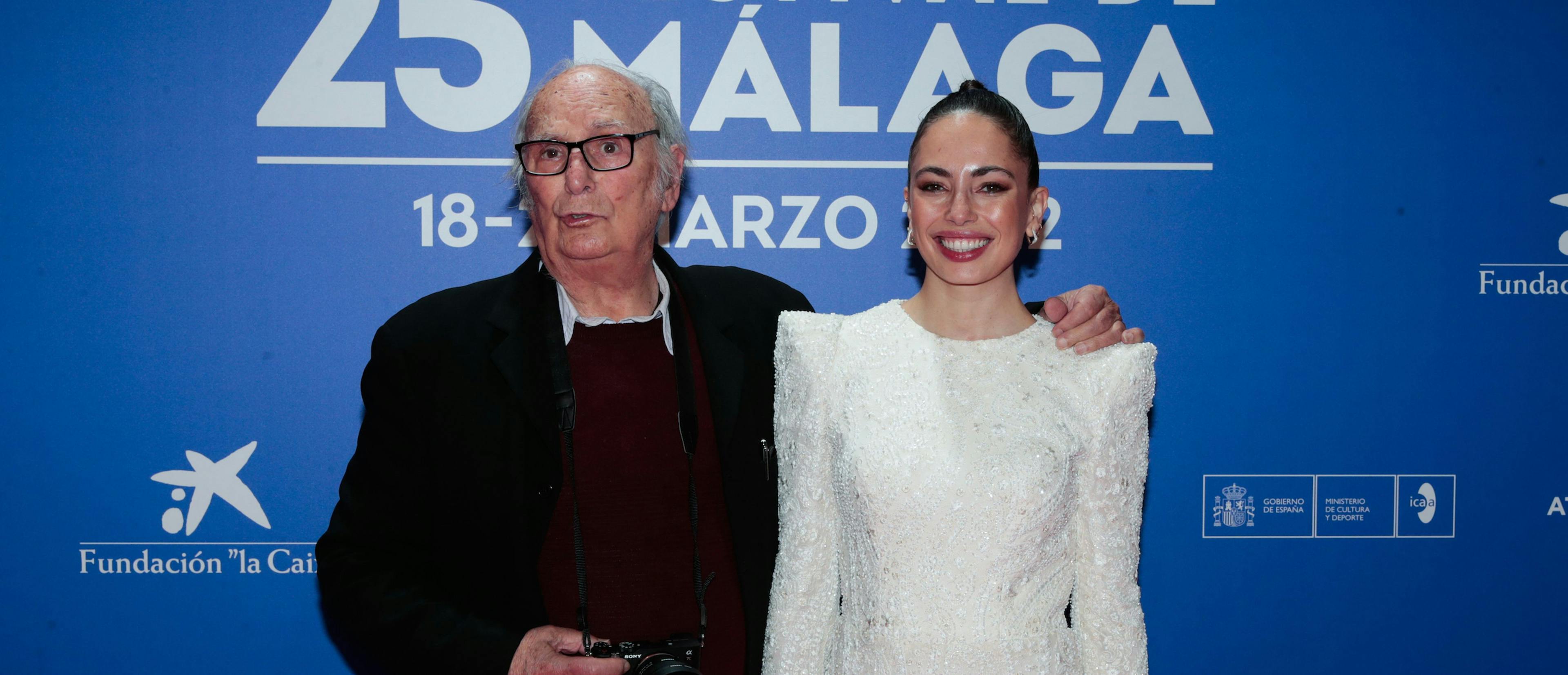 El director Carlos Saura y su hija, la también cineasta Anna Saura, durante la edición 25 del Festival de Málaga