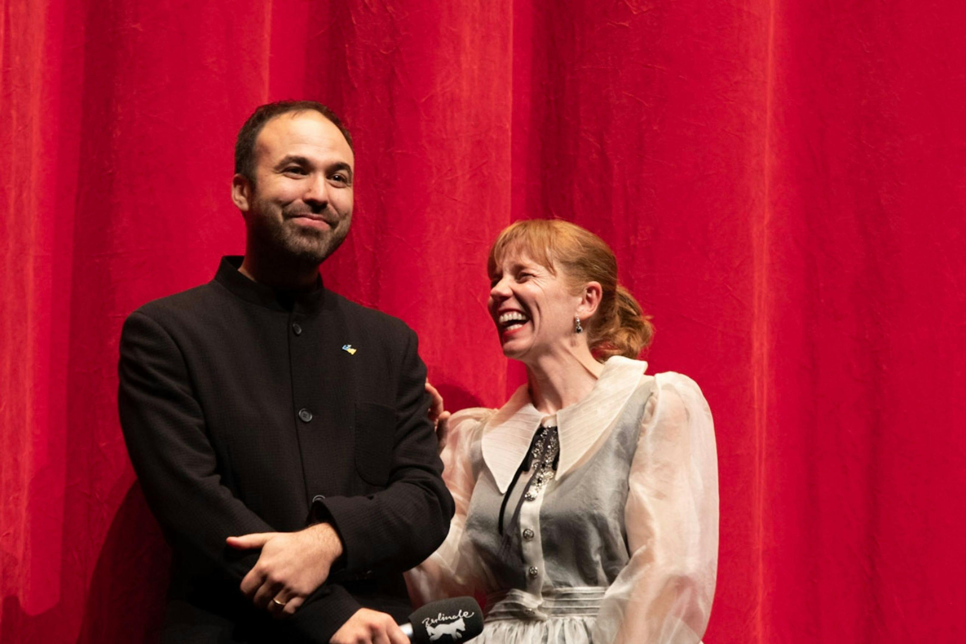 Álvaro Gago y María Vázquez, director y actriz de 'Matria', en el Festival de Berlín