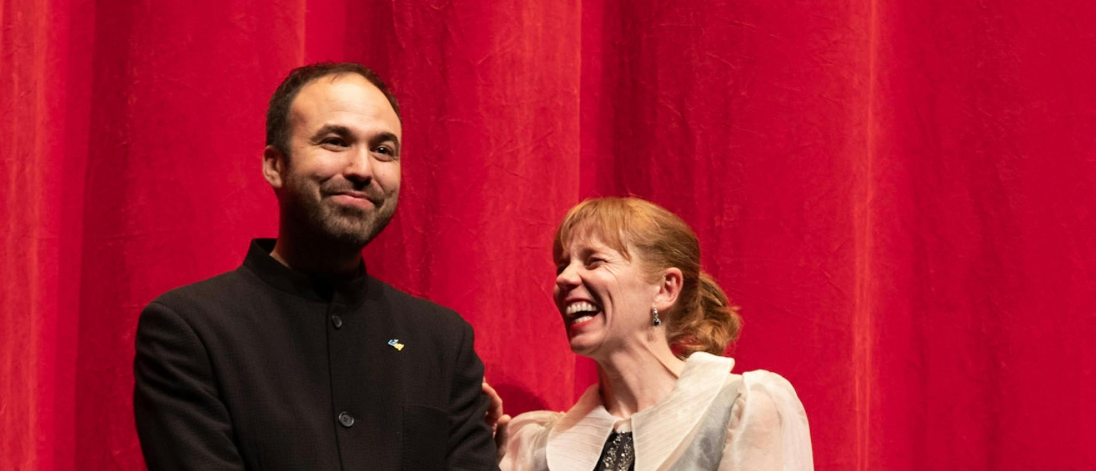 Álvaro Gago y María Vázquez, director y actriz de 'Matria', en el Festival de Berlín