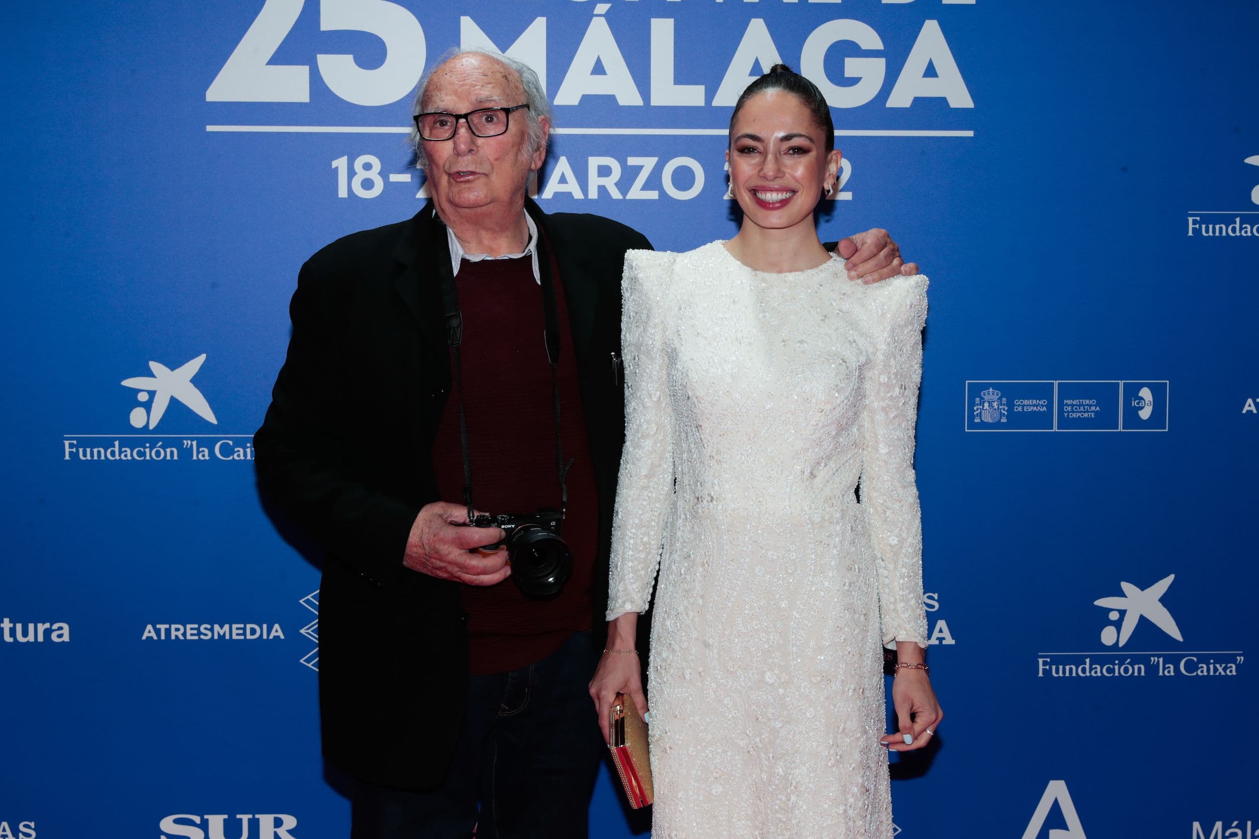 El director Carlos Saura y su hija, la también cineasta Anna Saura, durante la edición 25 del Festival de Málaga