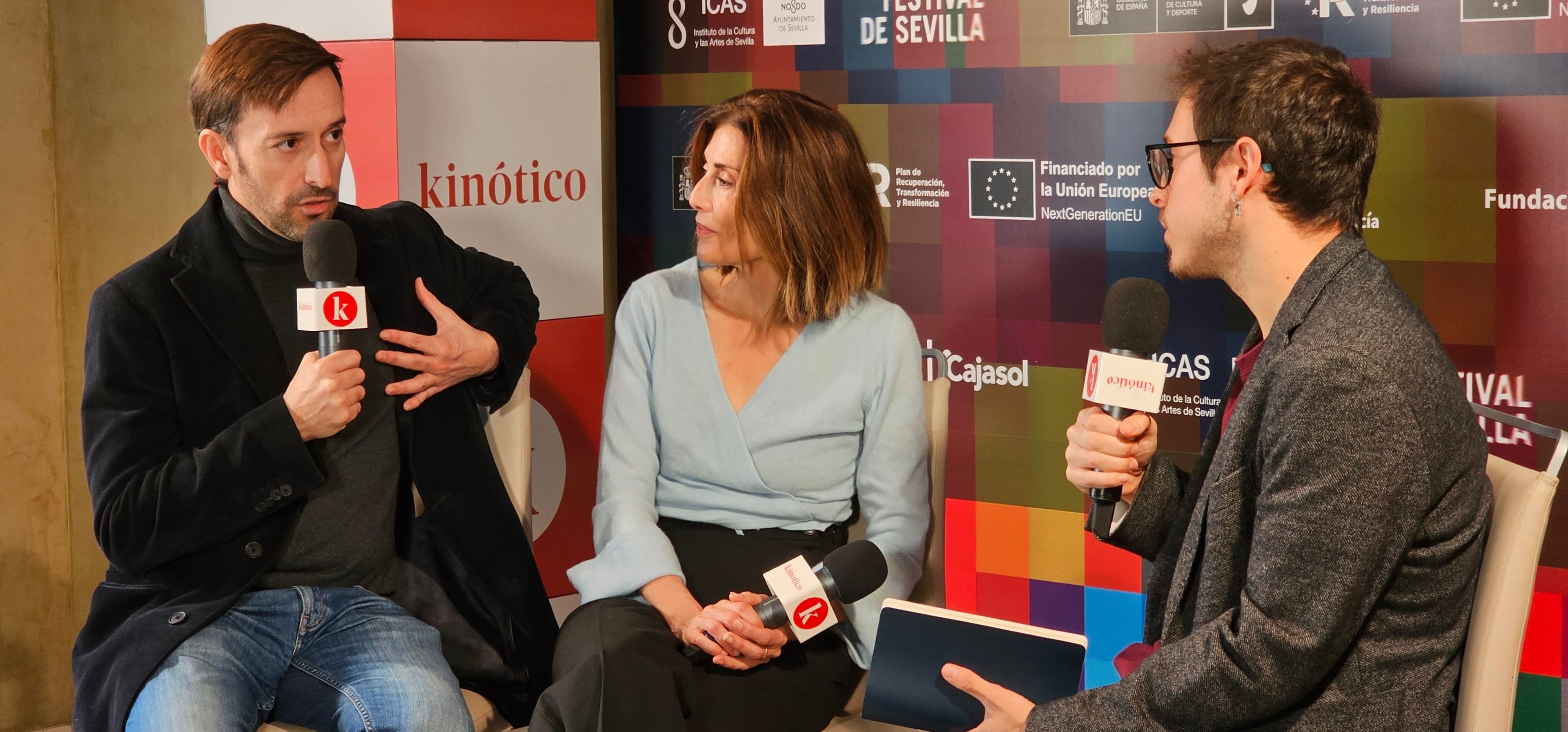 Juan Francisco Viruega e Isabel Ampudia visitan el set de Kinótico en el Festival de Sevilla