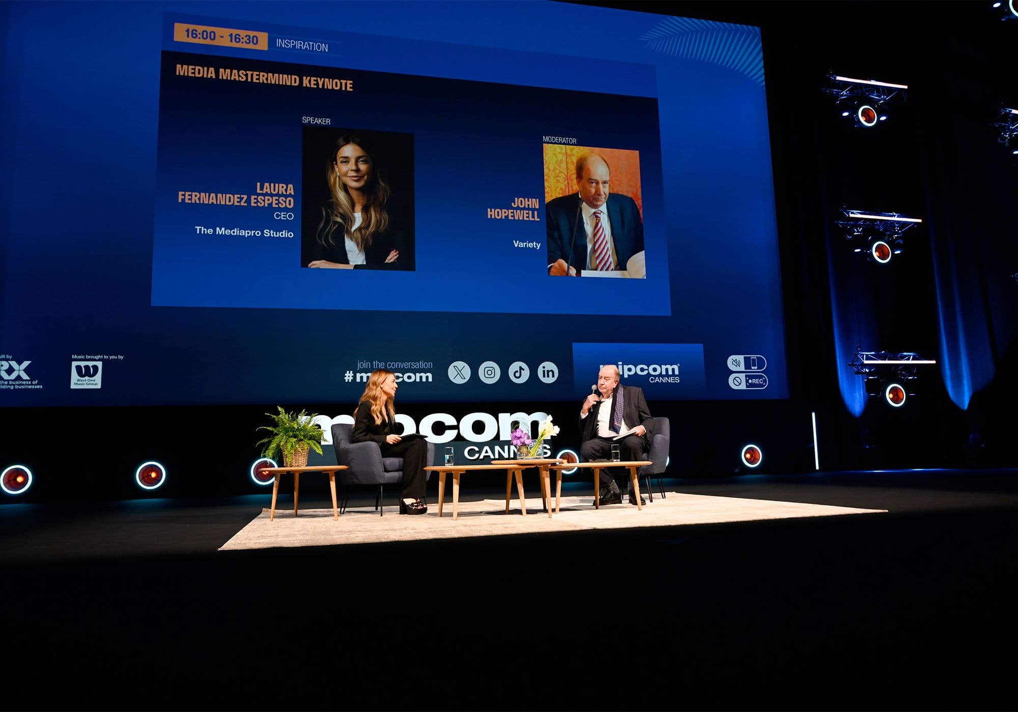 Laura Fernández Espeso, CEO de The Mediapro Studio, en el Mipcom de Cannes 2023