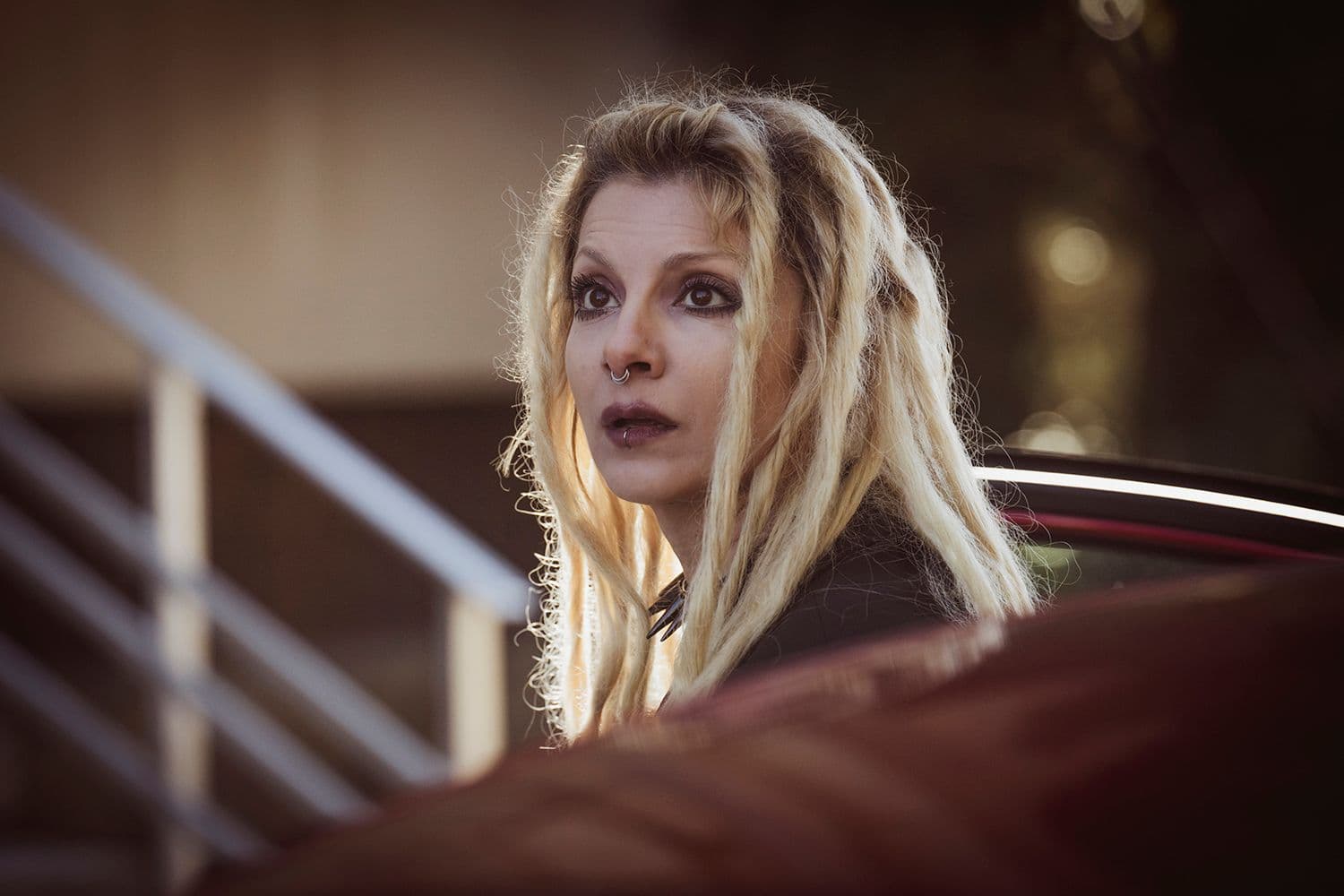 La actriz Najwa Nimri caracterizada como Haruka, su personaje en la serie '30 monedas'