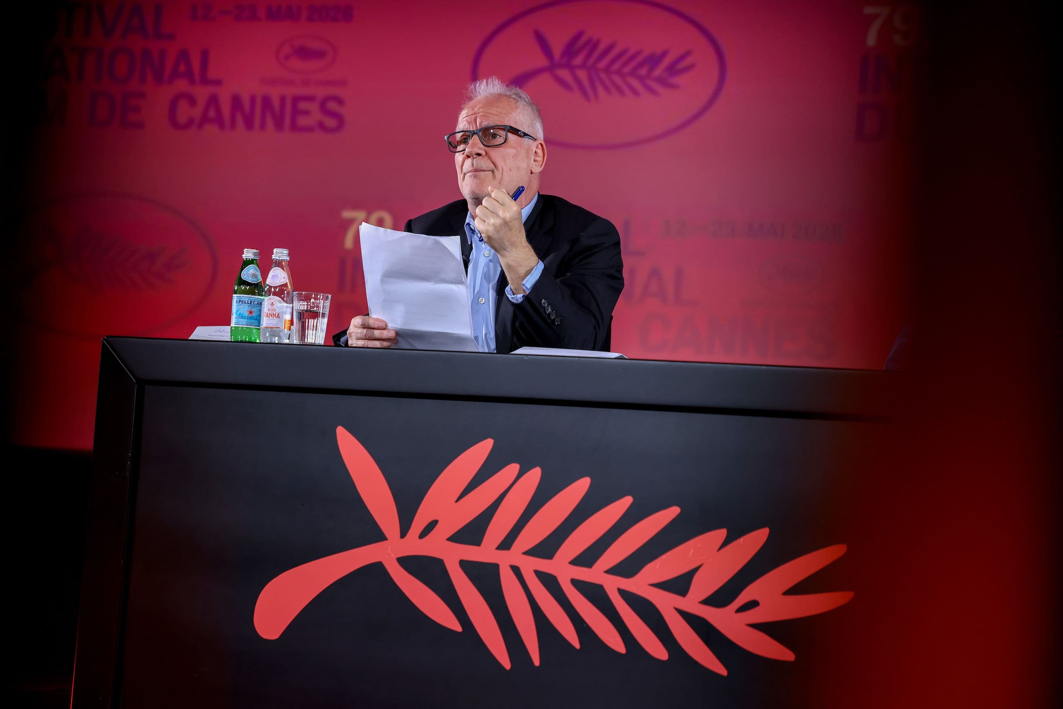 El director artístico del Festival de Cannes, Thierry Frémaux, durante la rueda de prensa de anuncio de la selección oficial de la edición 2026
