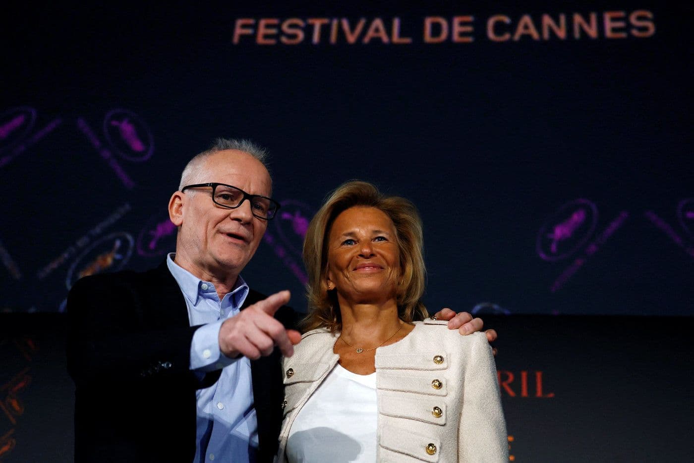 Thierry Frémaux e Iris Knobloch, minutos antes del anuncio de la selección oficial de Cannes 2023
