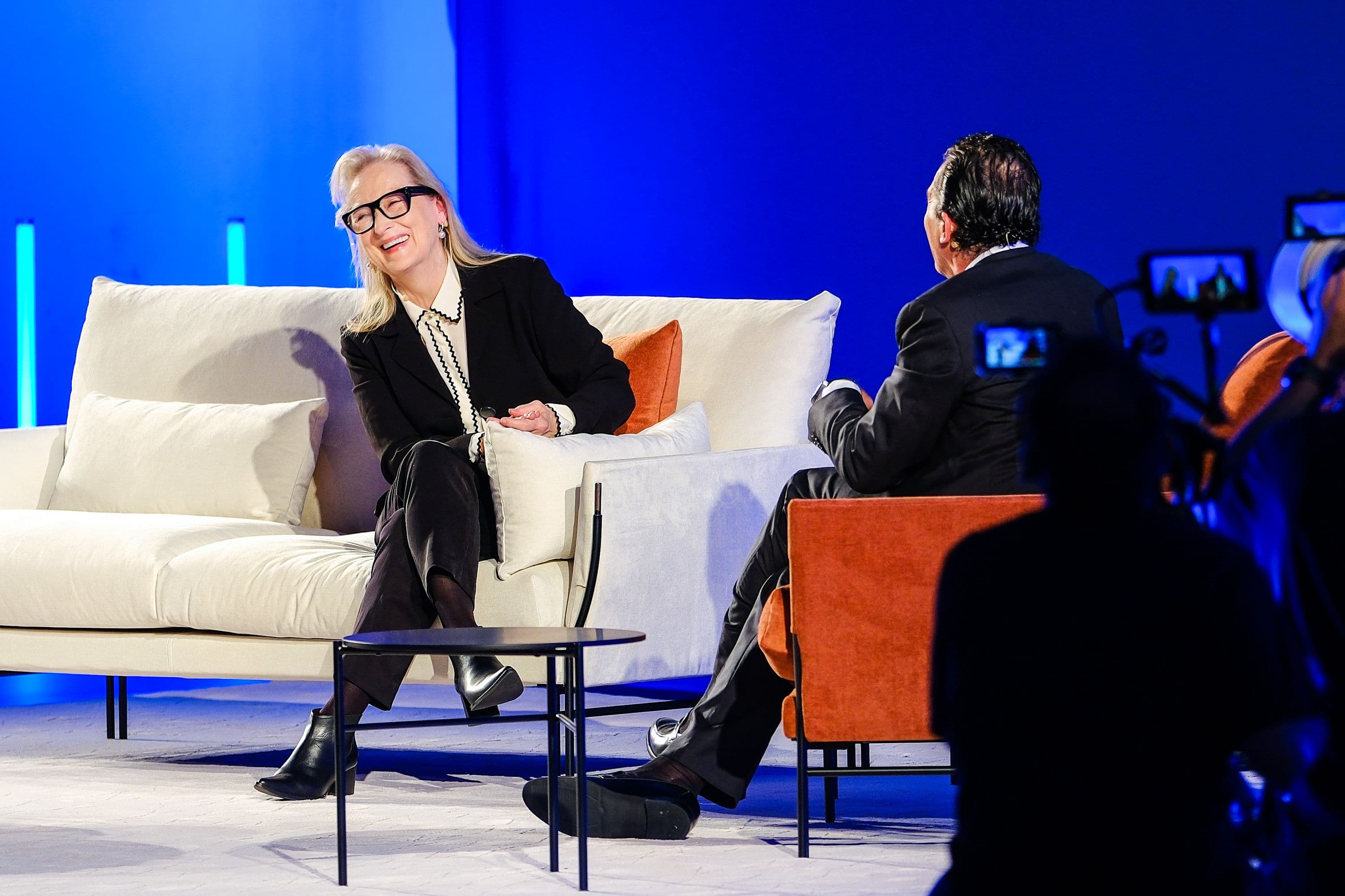 Meryl Streep conversa con Antonio Banderas en Oviedo, horas antes de recoger su Premio Princesa de Asturias
