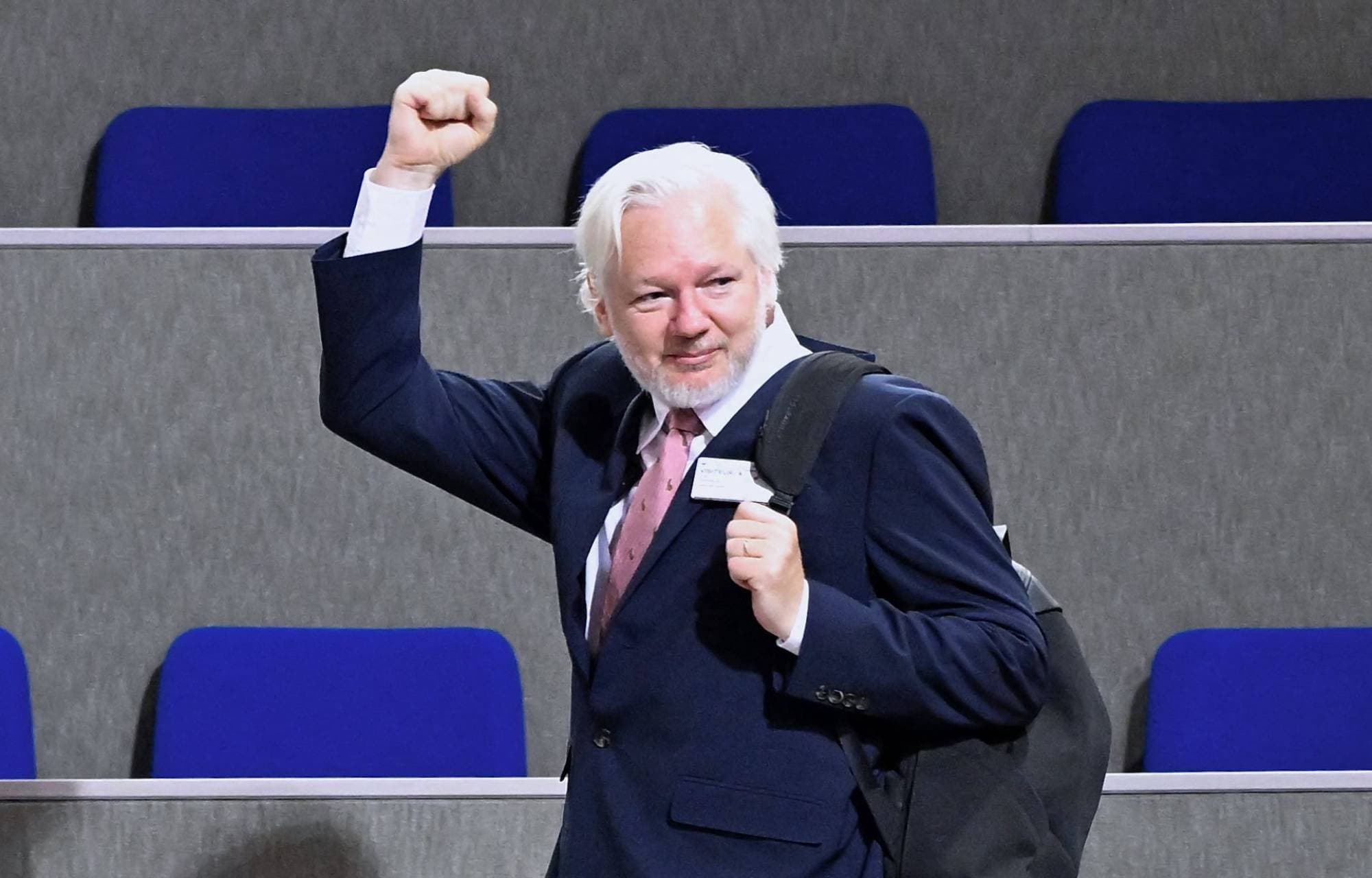 El fundador de WikiLeaks, Julian Assange, en el Consejo de Europa en Estrasburgo en octubre de 2024