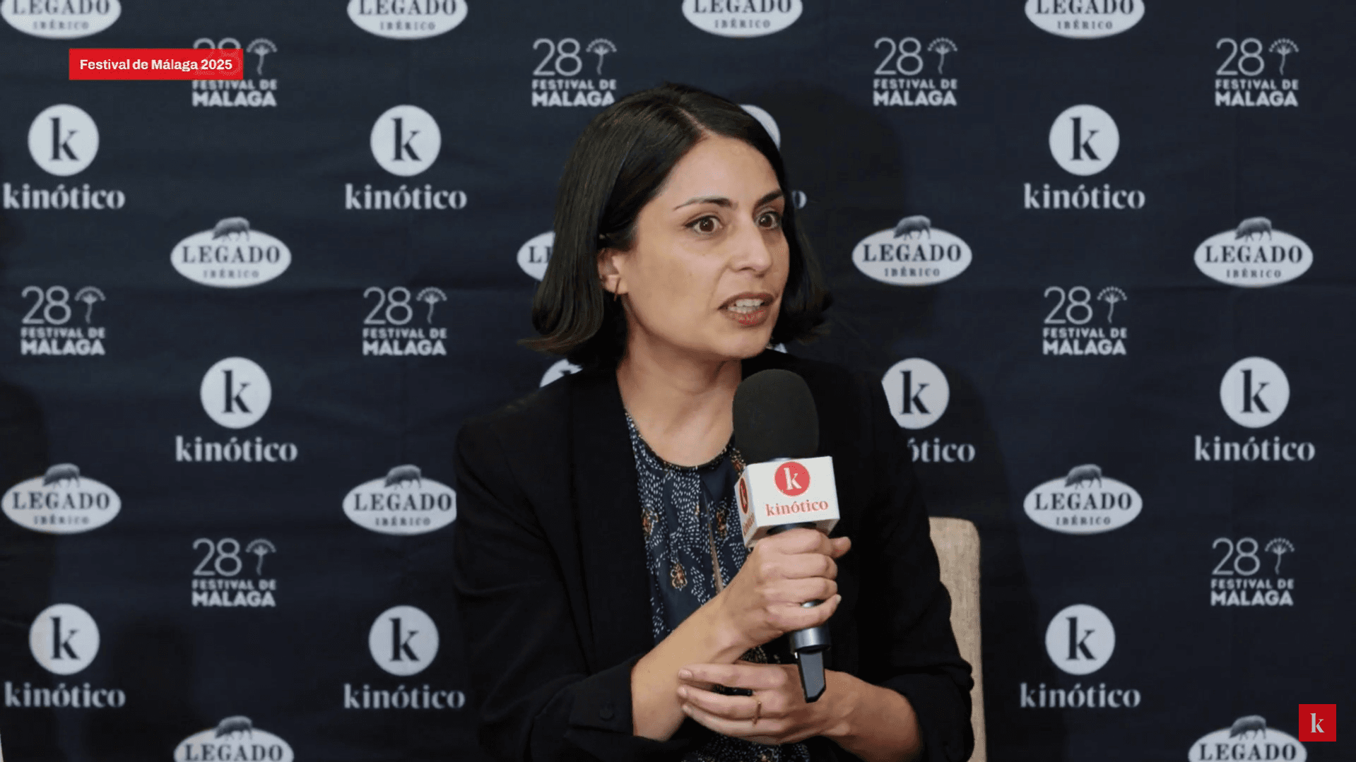 La directora Celia Rico Clavellino presentó 'La buena letra' en el set de Kinótico en el Festival de Málaga 2025